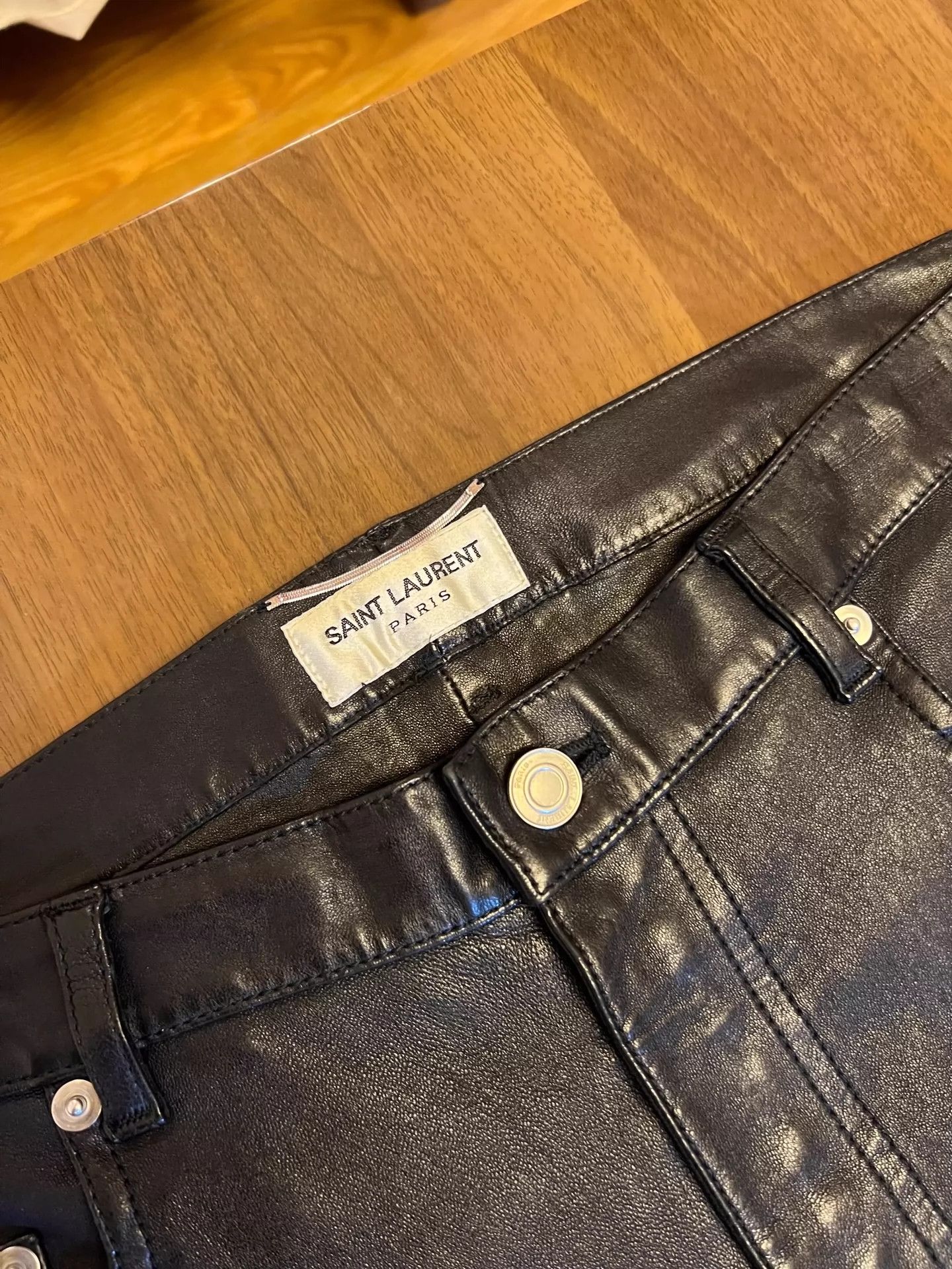 Saint Laurent Paris Saint Laurent Paris Lambskin leather pants Size US 44 / EU 60 - 3 Thumbnail