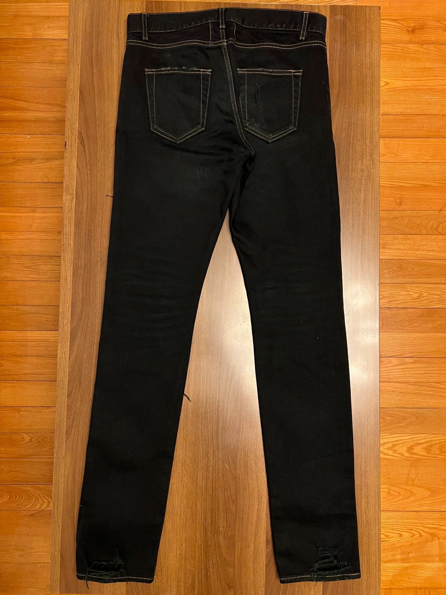 Saint Laurent Paris Saint Laurent Paris 16ss Yellow Line Damaged Jeans Size US 30 / EU 46 - 4 Thumbnail
