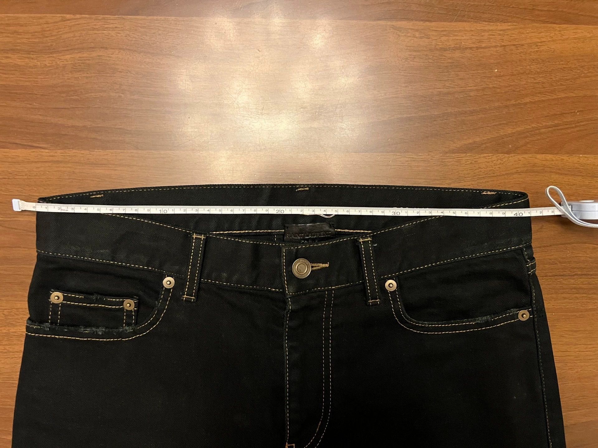 Saint Laurent Paris Saint Laurent Paris 16ss Yellow Line Damaged Jeans Size US 30 / EU 46 - 6 Thumbnail