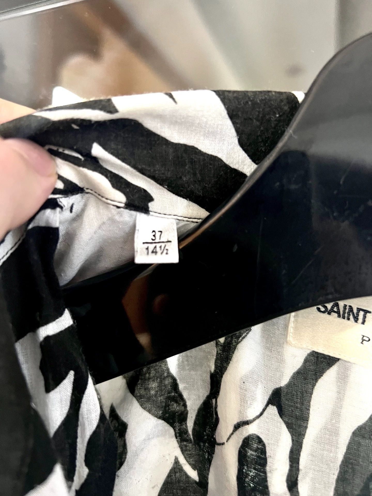 Saint Laurent Paris Saint Laurent Paris 16ss black and white Cuban collar Hawaiian coconut tree shirt Size US M / EU 48-50 / 2 - 4 Thumbnail