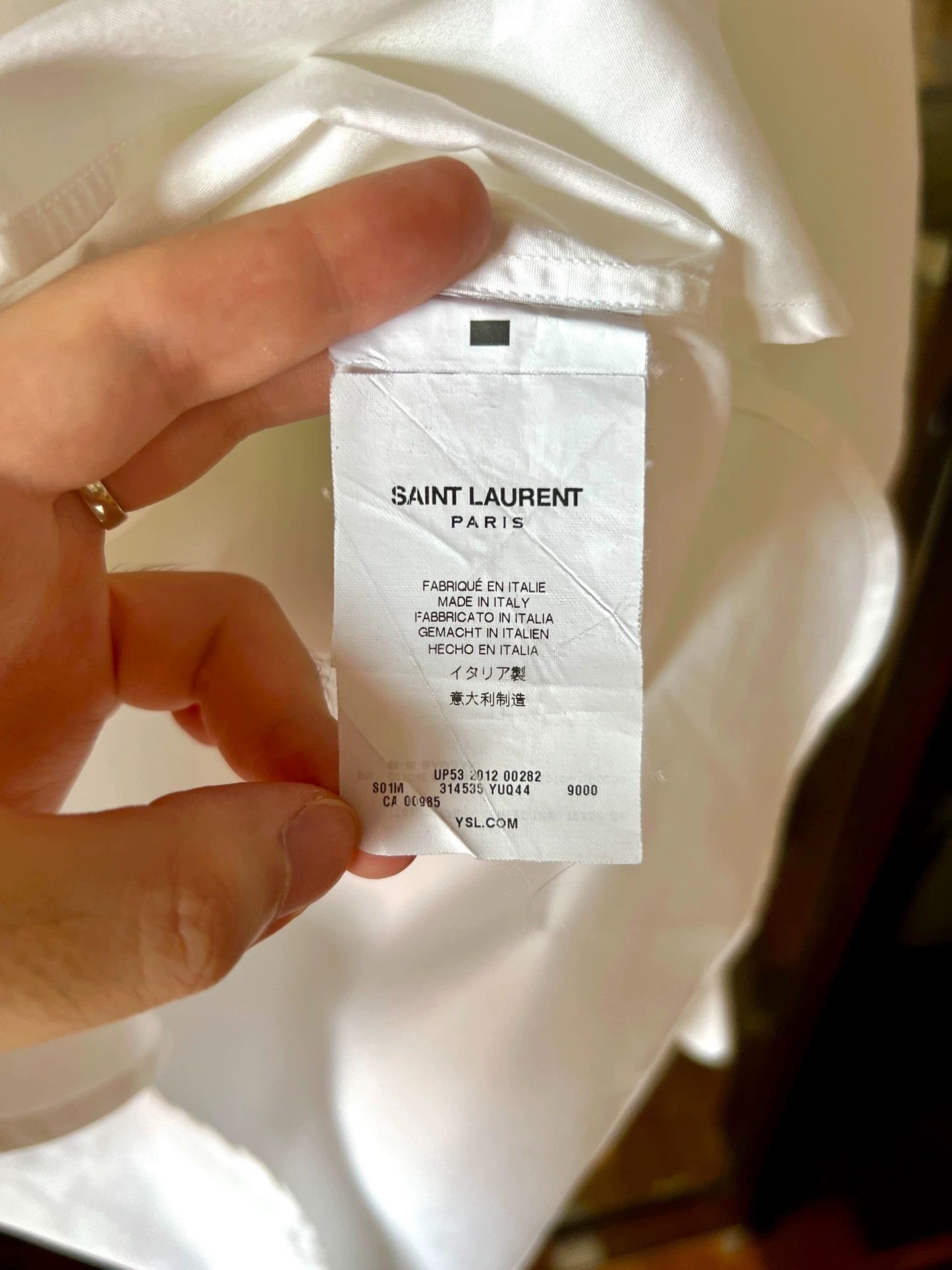 Saint Laurent Paris Saint Laurent Paris 13ss Year White Poplin Shirt Size US S / EU 44-46 / 1 - 6 Thumbnail
