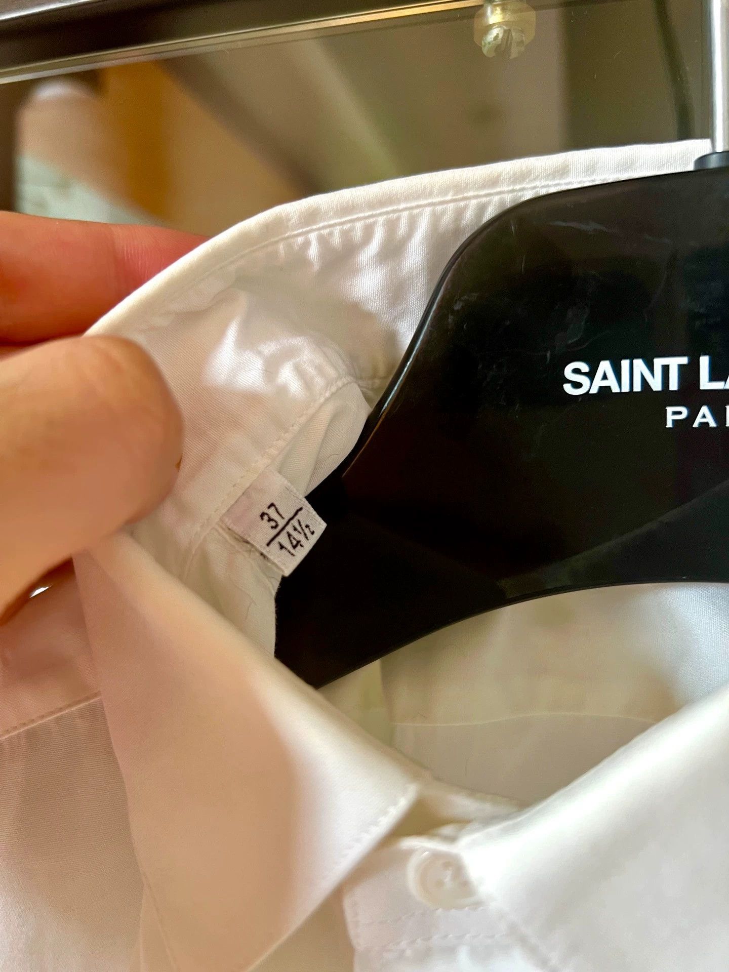 Saint Laurent Paris Saint Laurent Paris 13ss Year White Poplin Shirt Size US S / EU 44-46 / 1 - 4 Thumbnail