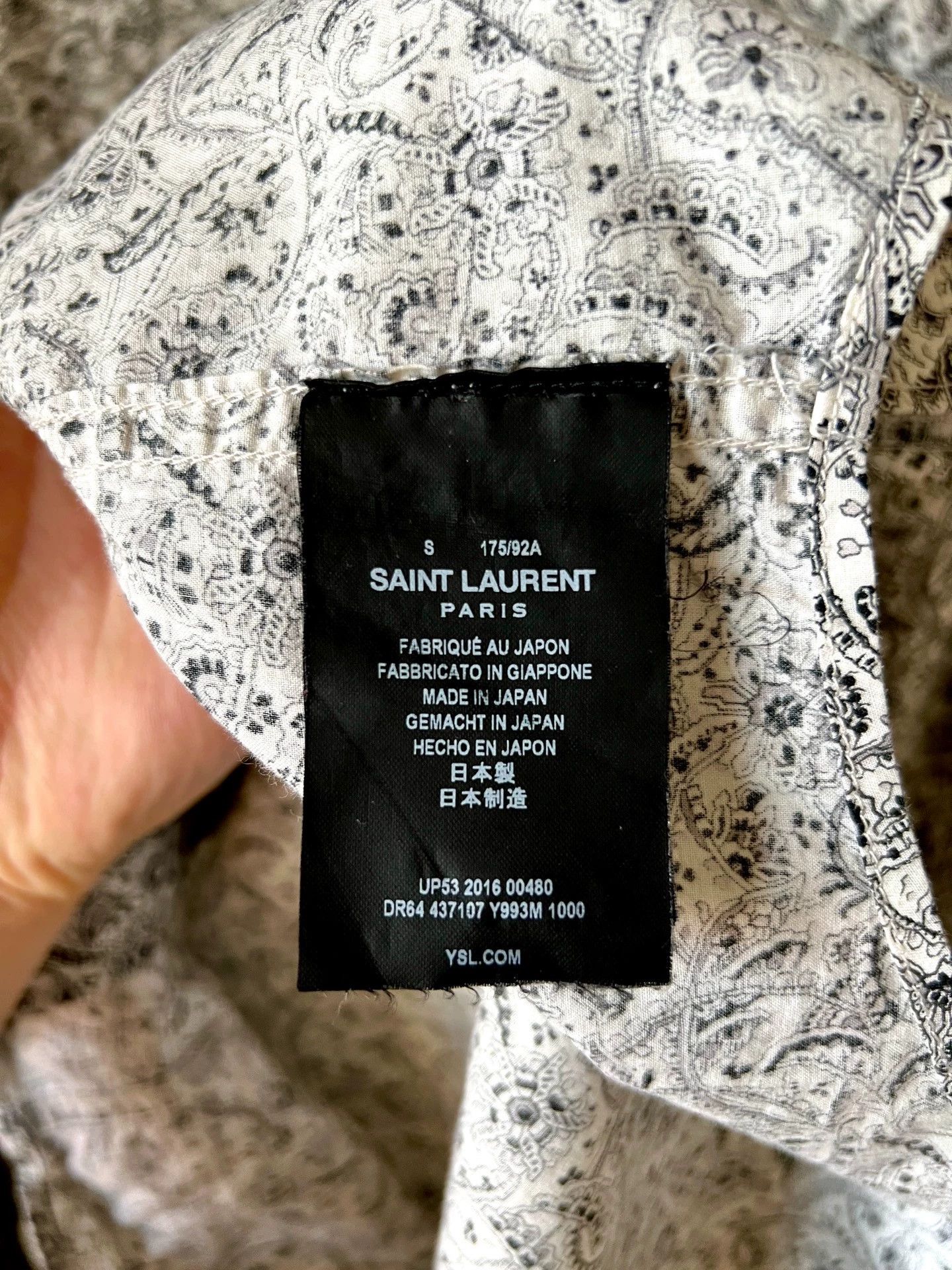 Saint Laurent Paris Saint Laurent Paris Cat's Eye Button Shirt Size US S / EU 44-46 / 1 - 5 Thumbnail