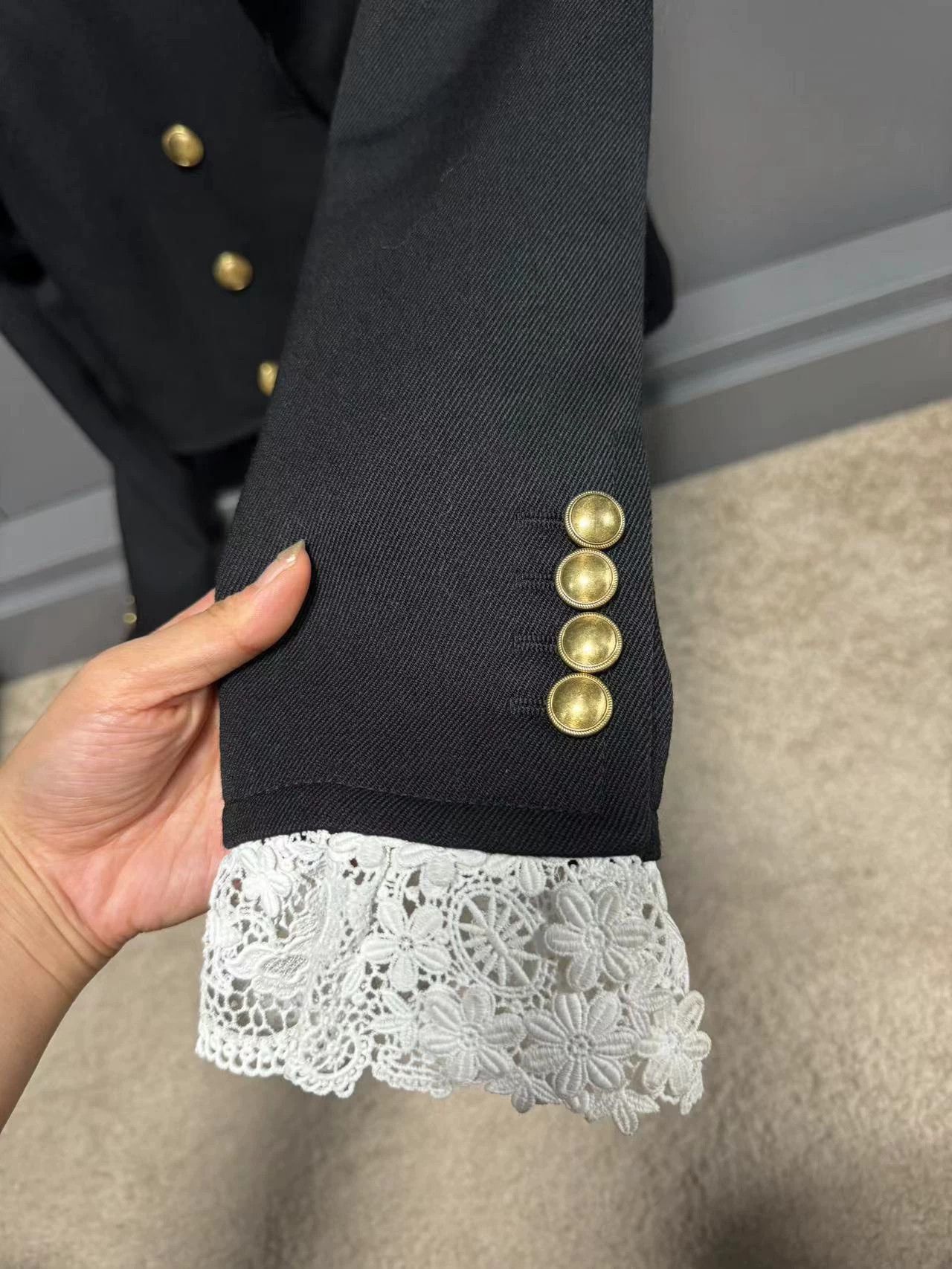 Saint Laurent Paris Saint Laurent Paris Lace collar short jacket Size US XS / EU 42 / 0 - 4 Thumbnail