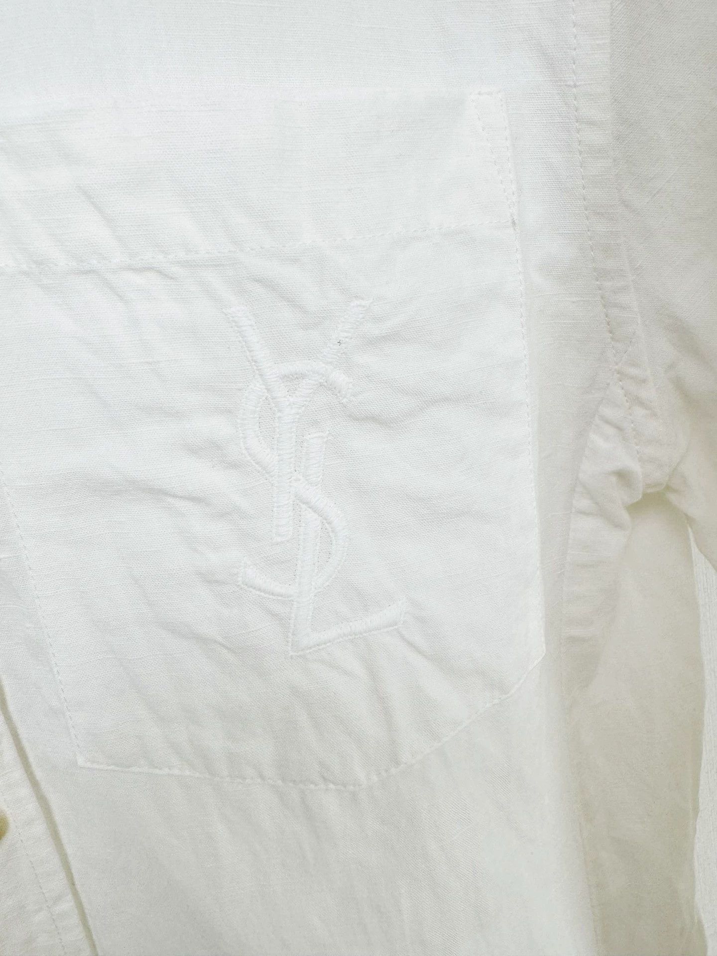 Saint Laurent Paris Saint Laurent Paris Embroidered white shirt Size US XXS / EU 40 - 2 Thumbnail