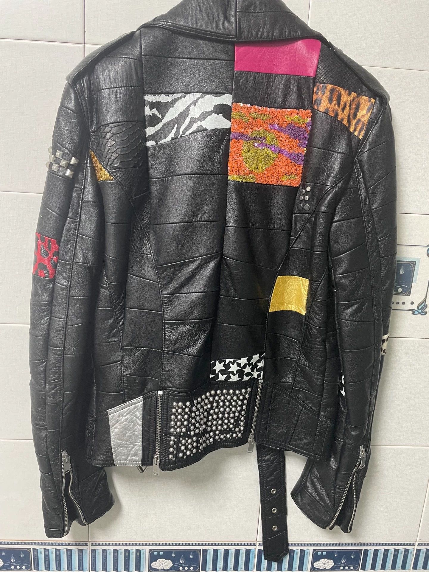 Saint Laurent Paris Saint Laurent Paris Splicing leather jacket Size US S / EU 44-46 / 1 - 3 Thumbnail