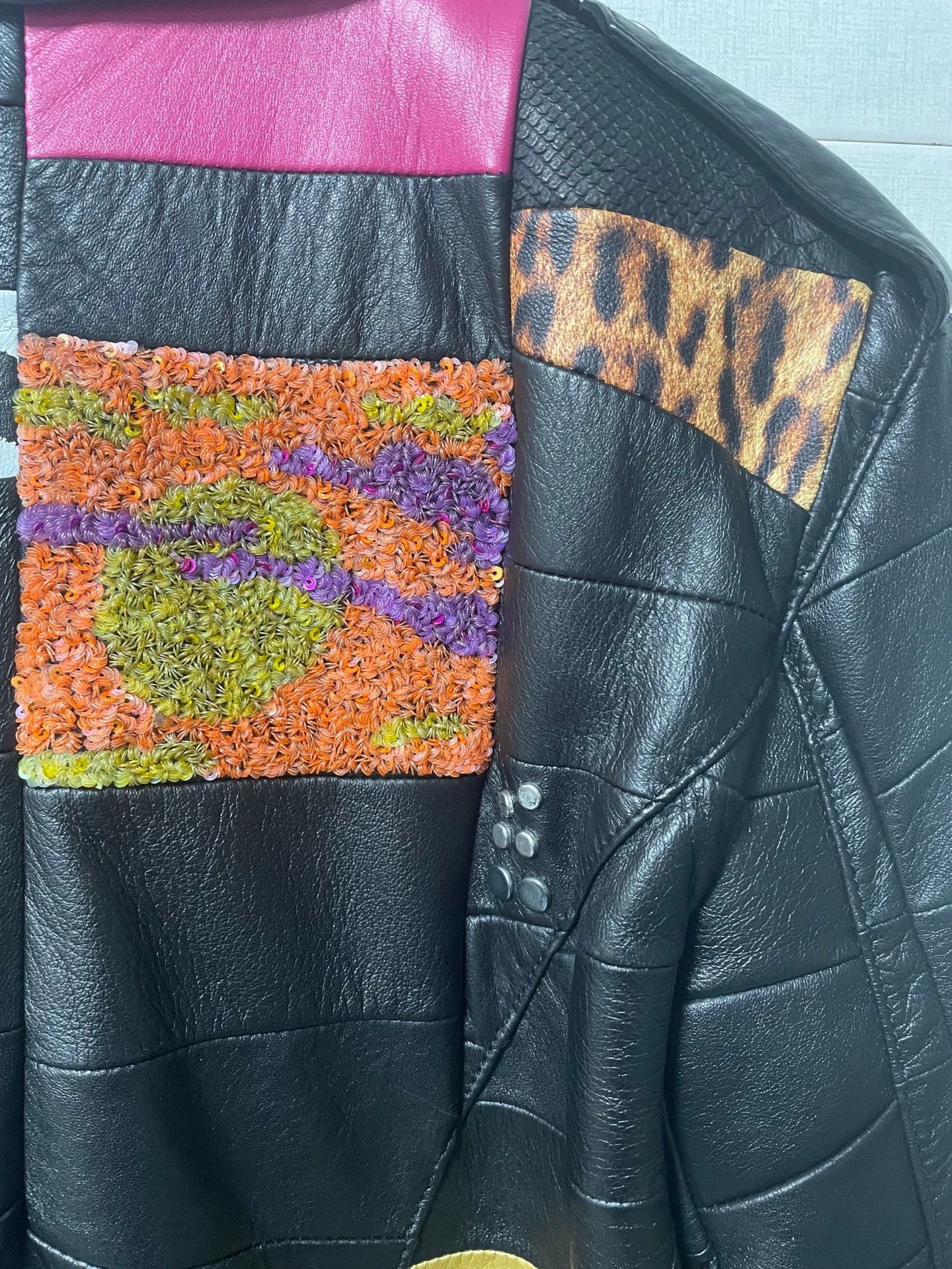 Saint Laurent Paris Saint Laurent Paris Splicing leather jacket Size US S / EU 44-46 / 1 - 4 Thumbnail