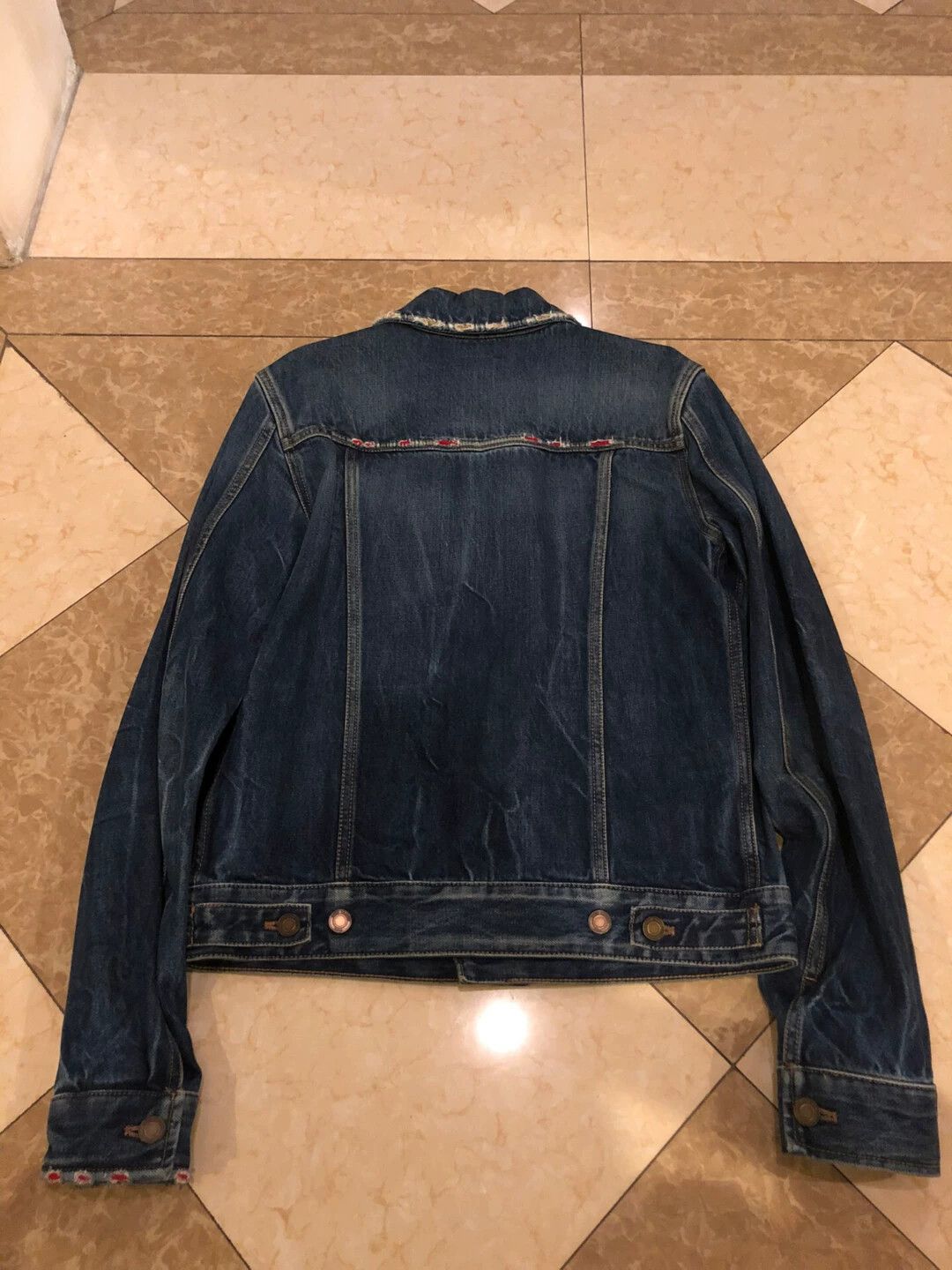 Saint Laurent Paris Saint Laurent Paris Badge washed denim jacket Size US XXS / EU 40 - 2 Thumbnail