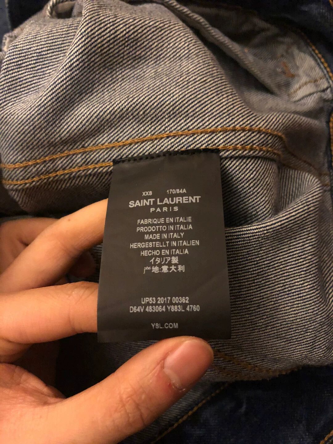 Saint Laurent Paris Saint Laurent Paris Badge washed denim jacket Size US XXS / EU 40 - 3 Thumbnail