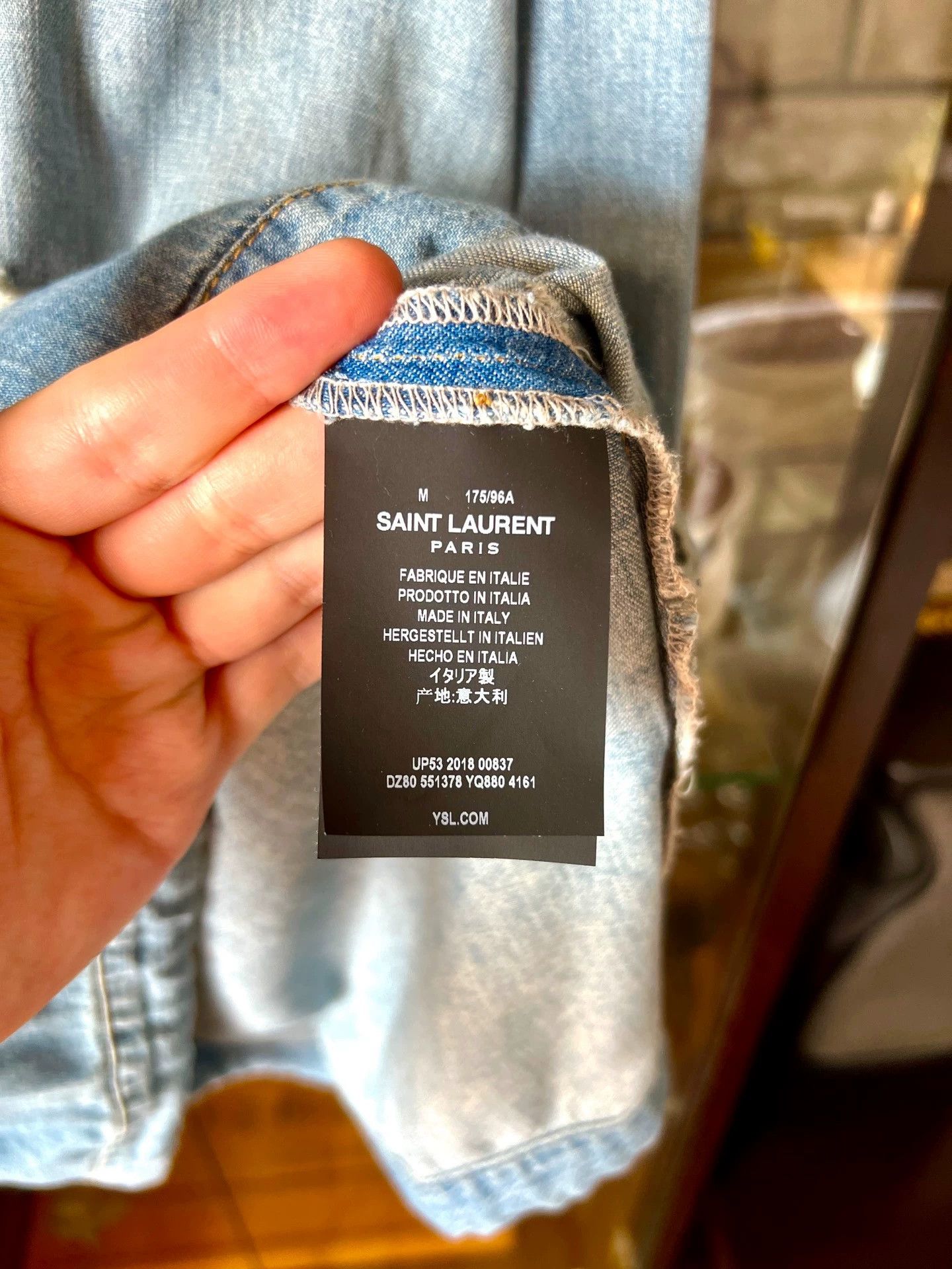 Saint Laurent Paris Saint Laurent Paris Light blue denim shirt Size US M / EU 48-50 / 2 - 5 Thumbnail