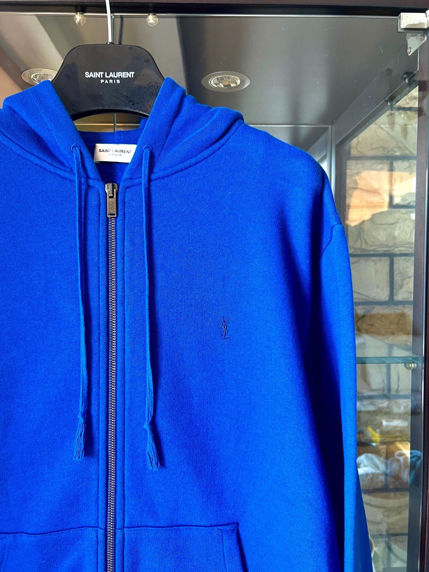 Saint Laurent Paris Saint Laurent Paris Blue sports hoodie Size US M / EU 48-50 / 2 - 2 Thumbnail