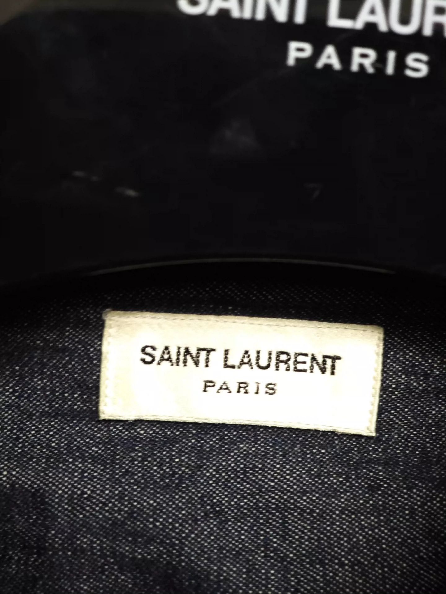 Saint Laurent Paris Saint Laurent Paris Sheepskin patchwork denim shirt Size US M / EU 48-50 / 2 - 4 Thumbnail