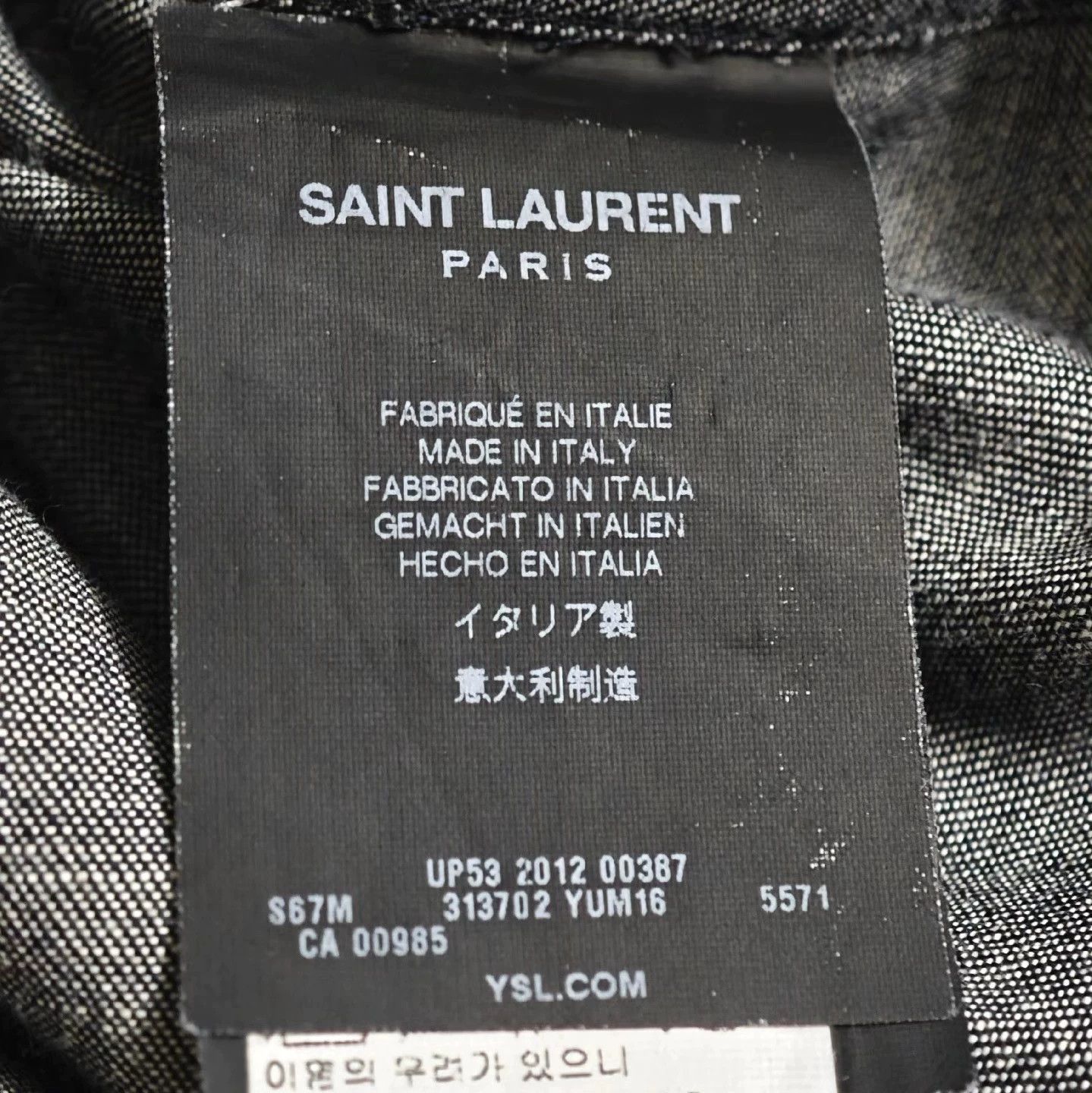 Saint Laurent Paris Saint Laurent Paris Sheepskin patchwork denim shirt Size US M / EU 48-50 / 2 - 6 Thumbnail