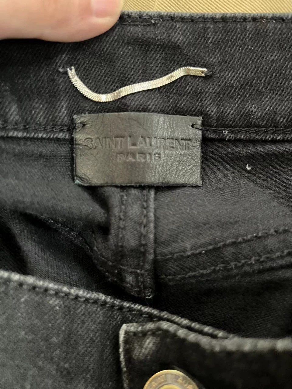 Saint Laurent Paris Saint Laurent Paris Black waxed straight leg jeans Size US 31 - 3 Thumbnail
