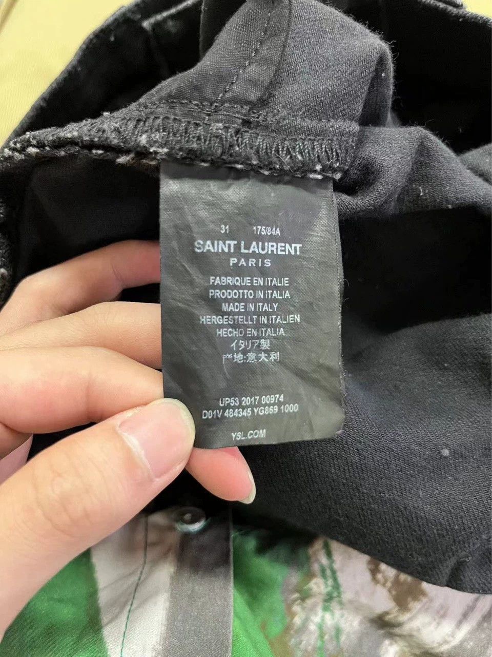 Saint Laurent Paris Saint Laurent Paris Black waxed straight leg jeans Size US 31 - 4 Thumbnail