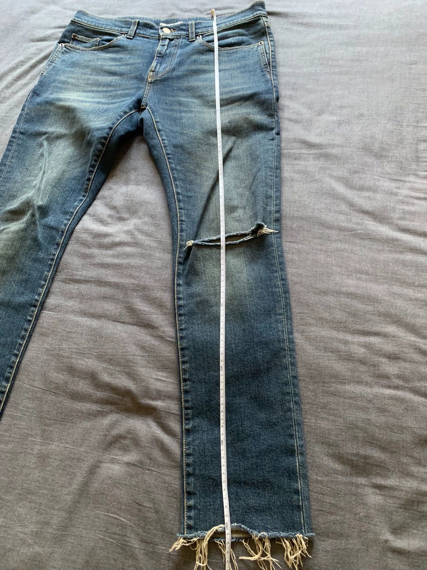 Saint Laurent Paris Saint Laurent Paris Washed fringed jeans Size US 32 / EU 48 - 8 Thumbnail