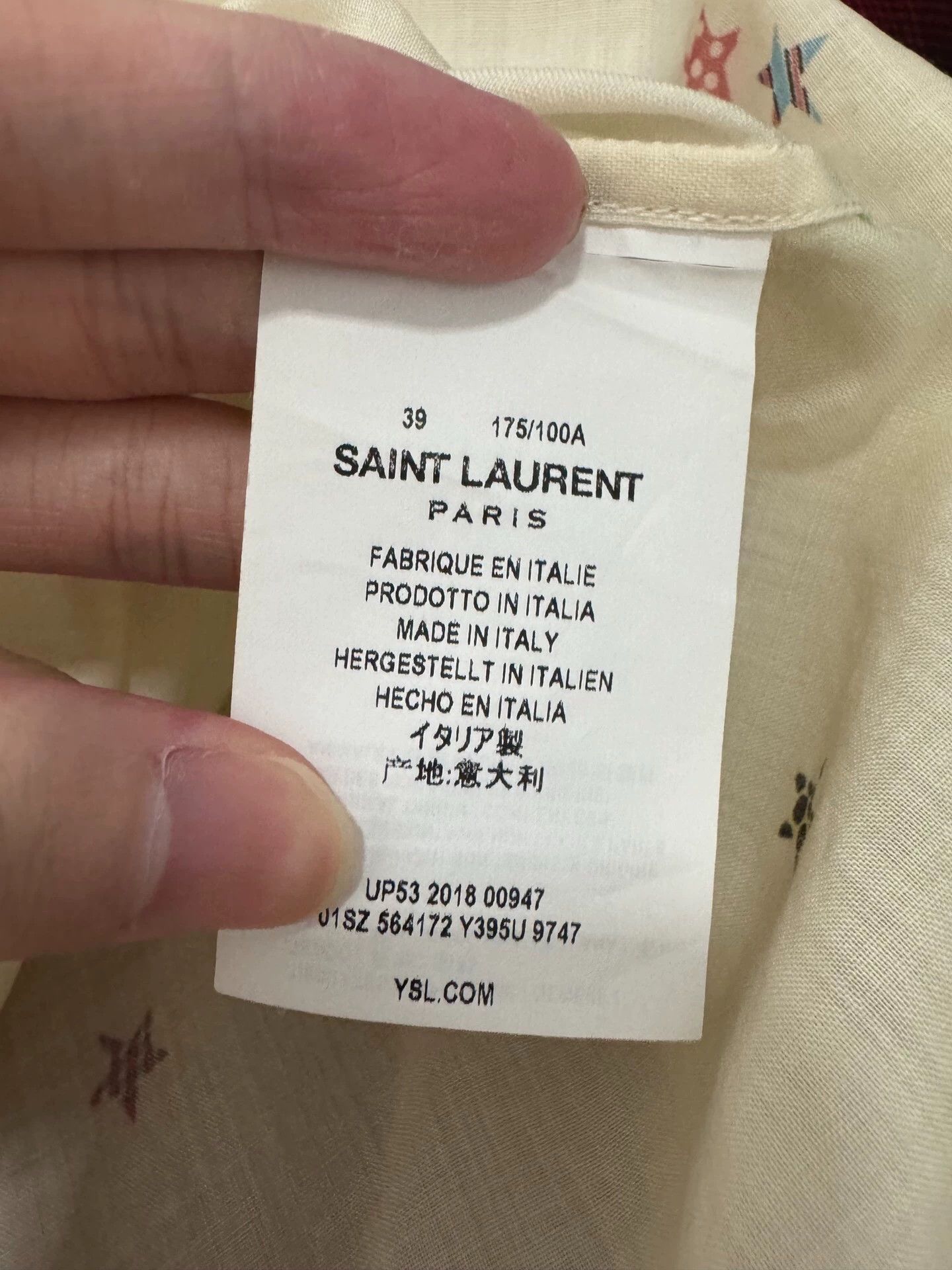 Saint Laurent Paris Saint Laurent Paris 19SS wool shirt Size US L / EU 52-54 / 3 - 7 Thumbnail