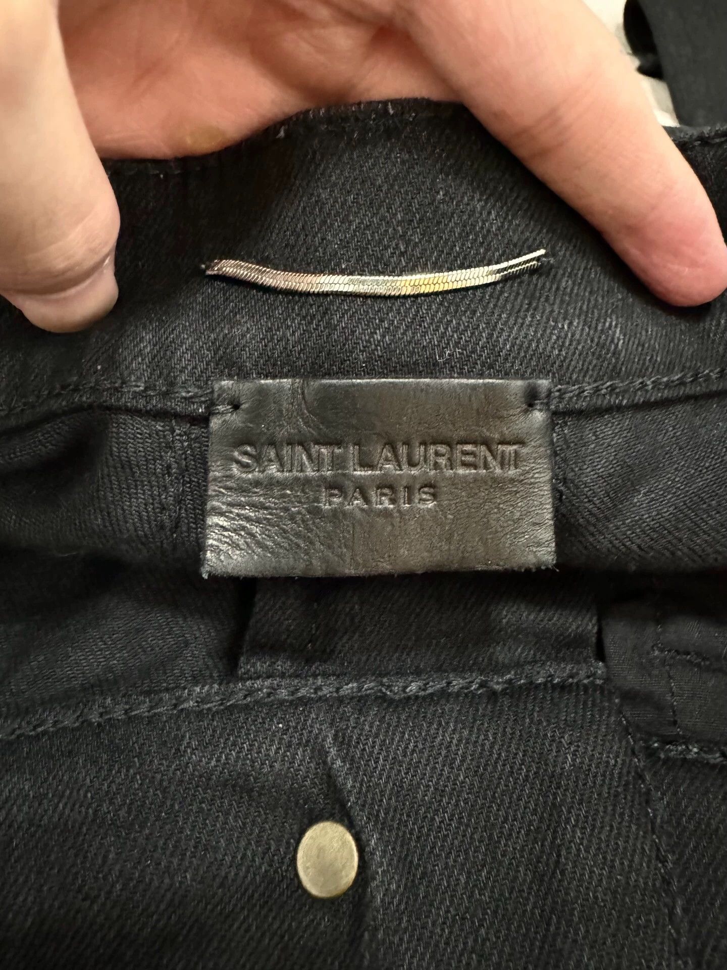 Saint Laurent Paris Saint Laurent Paris Fringed and fringed denim jeans Size US 29 - 4 Thumbnail
