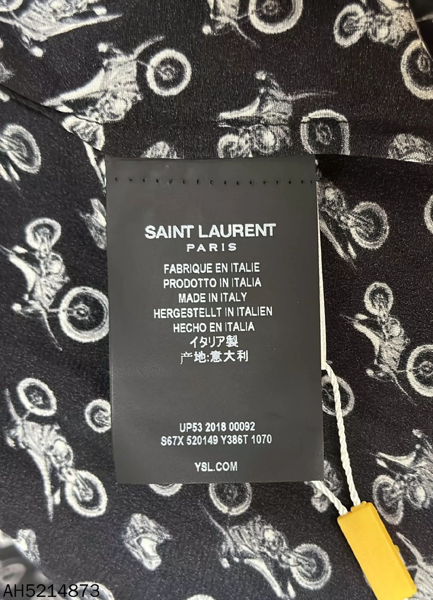 Saint Laurent Paris Saint Laurent Paris Motorcycle printed silk shirt Size US XS / EU 42 / 0 - 4 Thumbnail