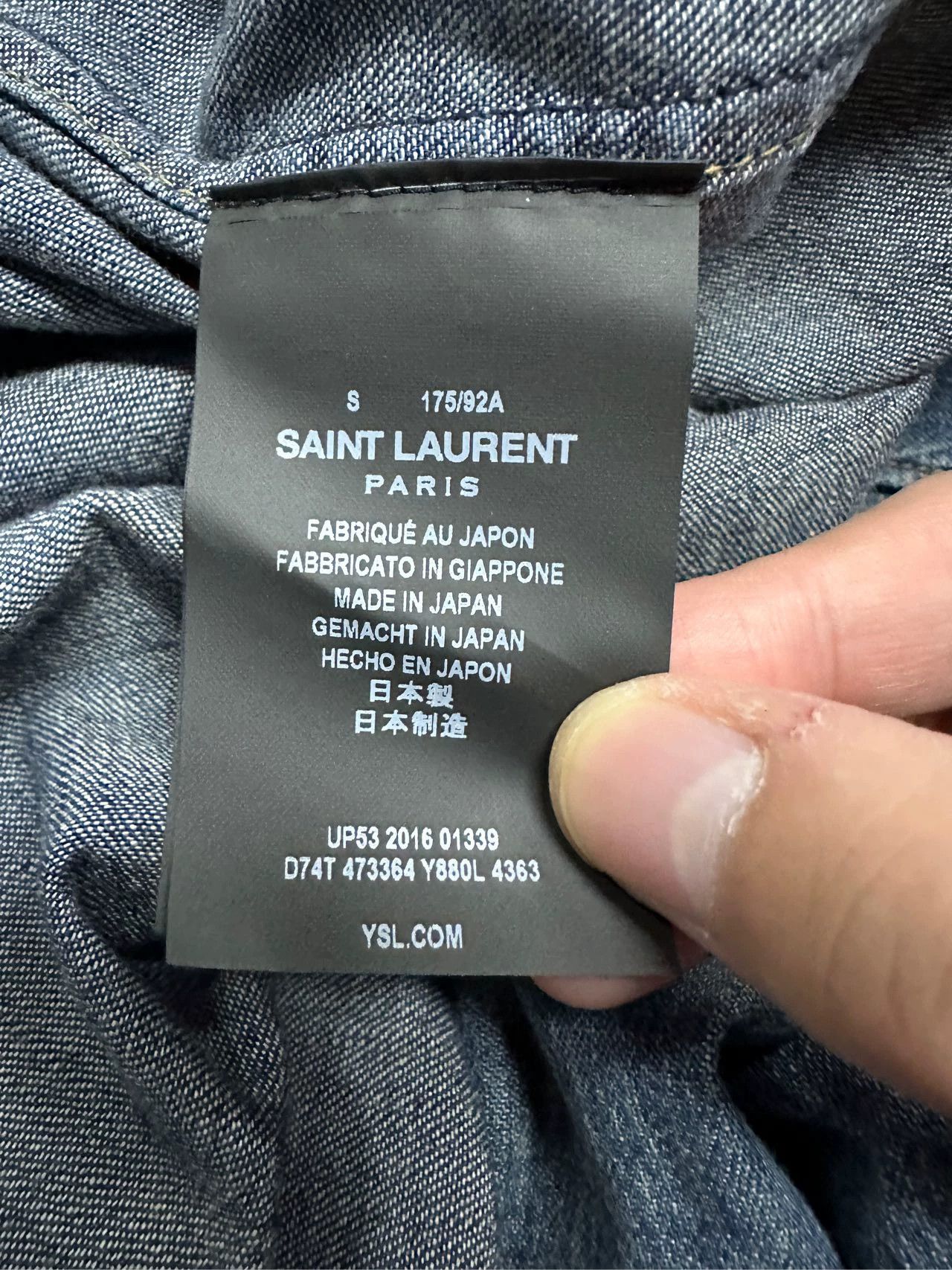 Saint Laurent Paris Saint Laurent Paris Pocket embroidered denim shirt Size US S / EU 44-46 / 1 - 4 Thumbnail