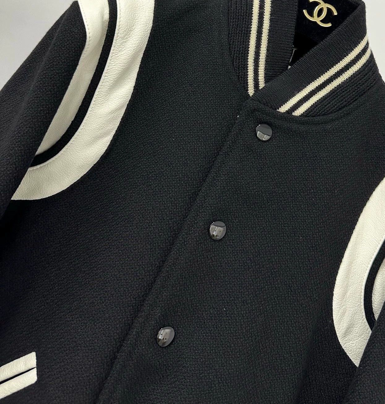 Saint Laurent Paris Saint Laurent Paris Black and white spliced baseball jersey Size US S / EU 44-46 / 1 - 3 Thumbnail