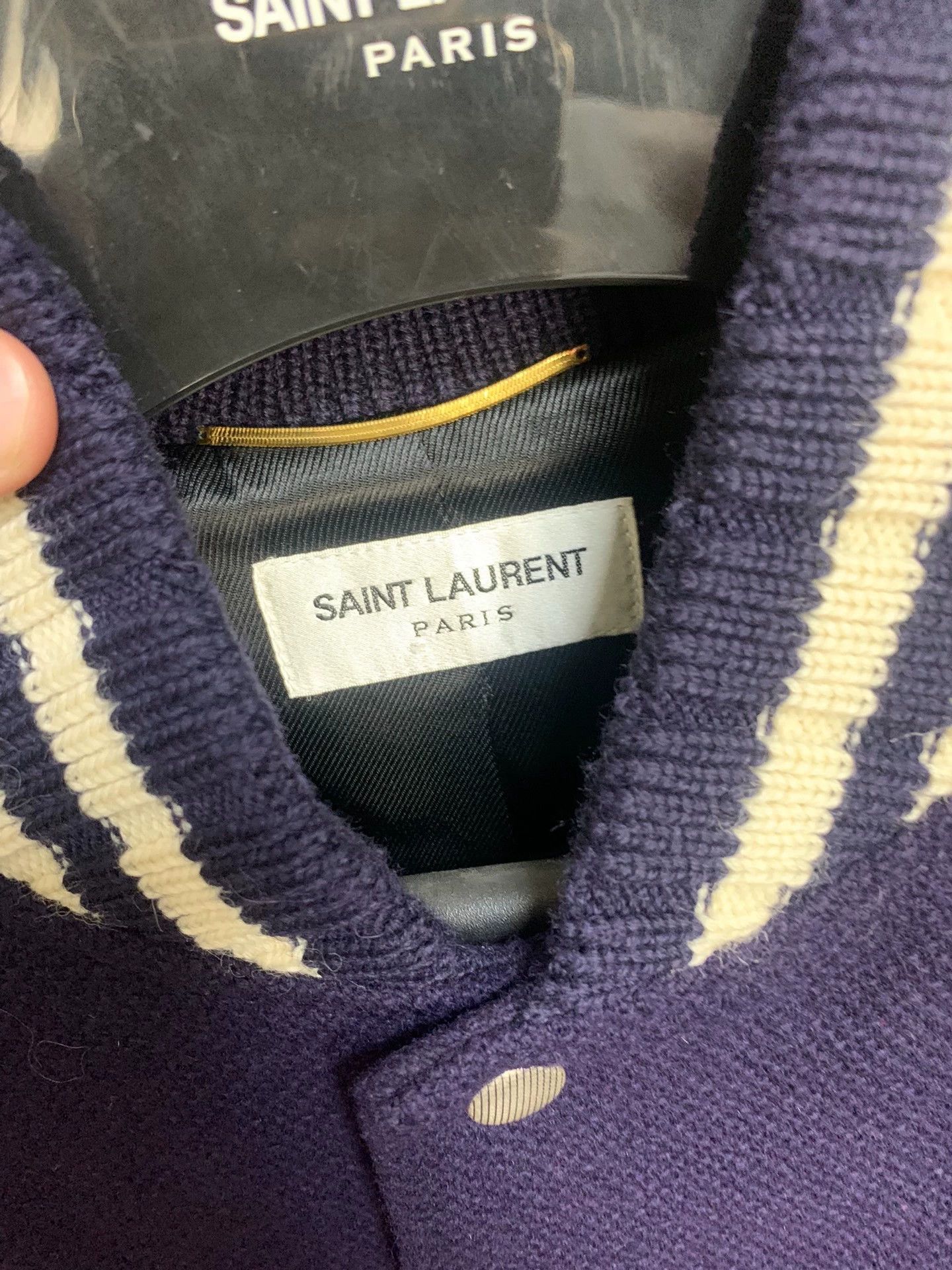 Saint Laurent Paris Saint Laurent Paris Slogan wool baseball jacket Size US S / EU 44-46 / 1 - 3 Thumbnail