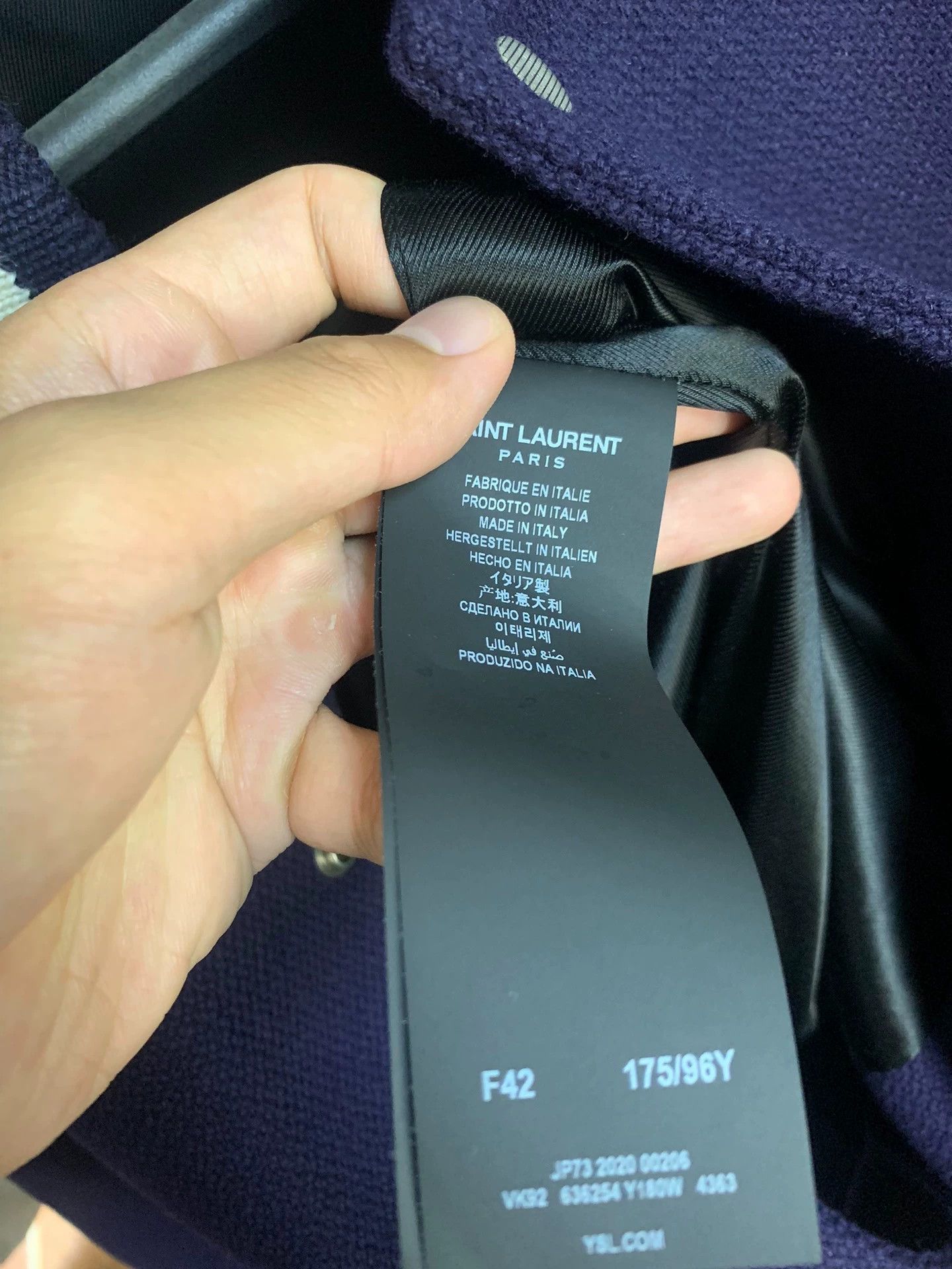 Saint Laurent Paris Saint Laurent Paris Slogan wool baseball jacket Size US S / EU 44-46 / 1 - 4 Thumbnail
