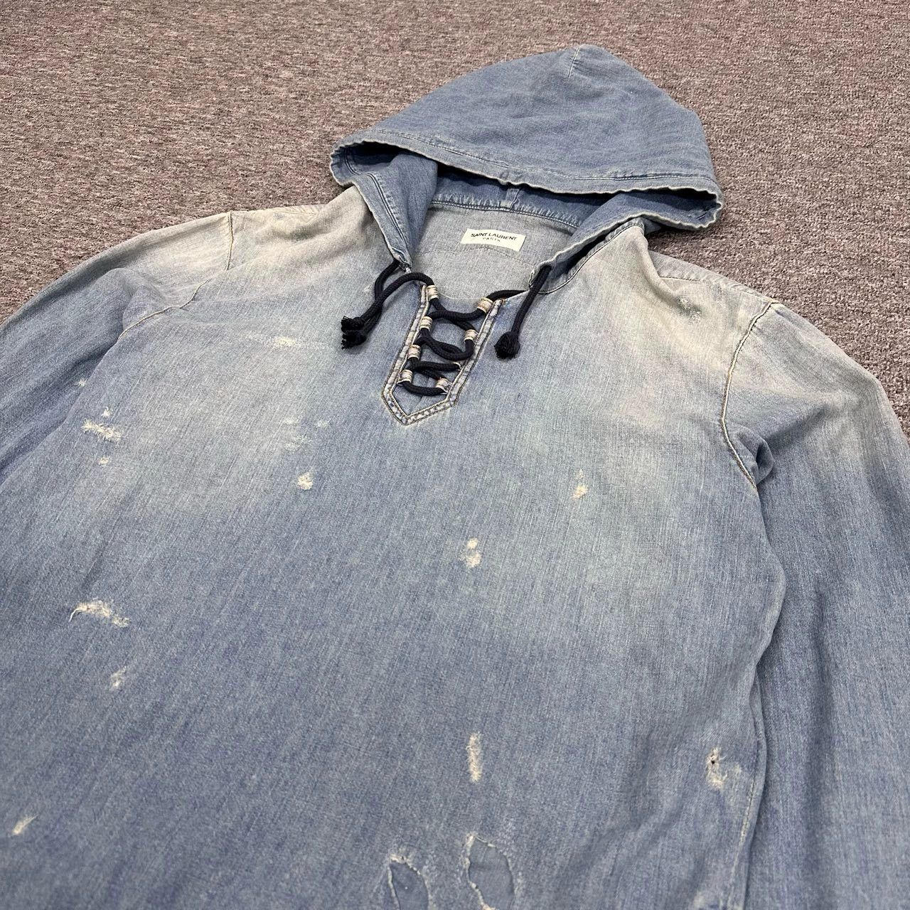 Saint Laurent Paris Saint Laurent Paris Wash and make old denim hoodies Size US M / EU 48-50 / 2 - 4 Thumbnail