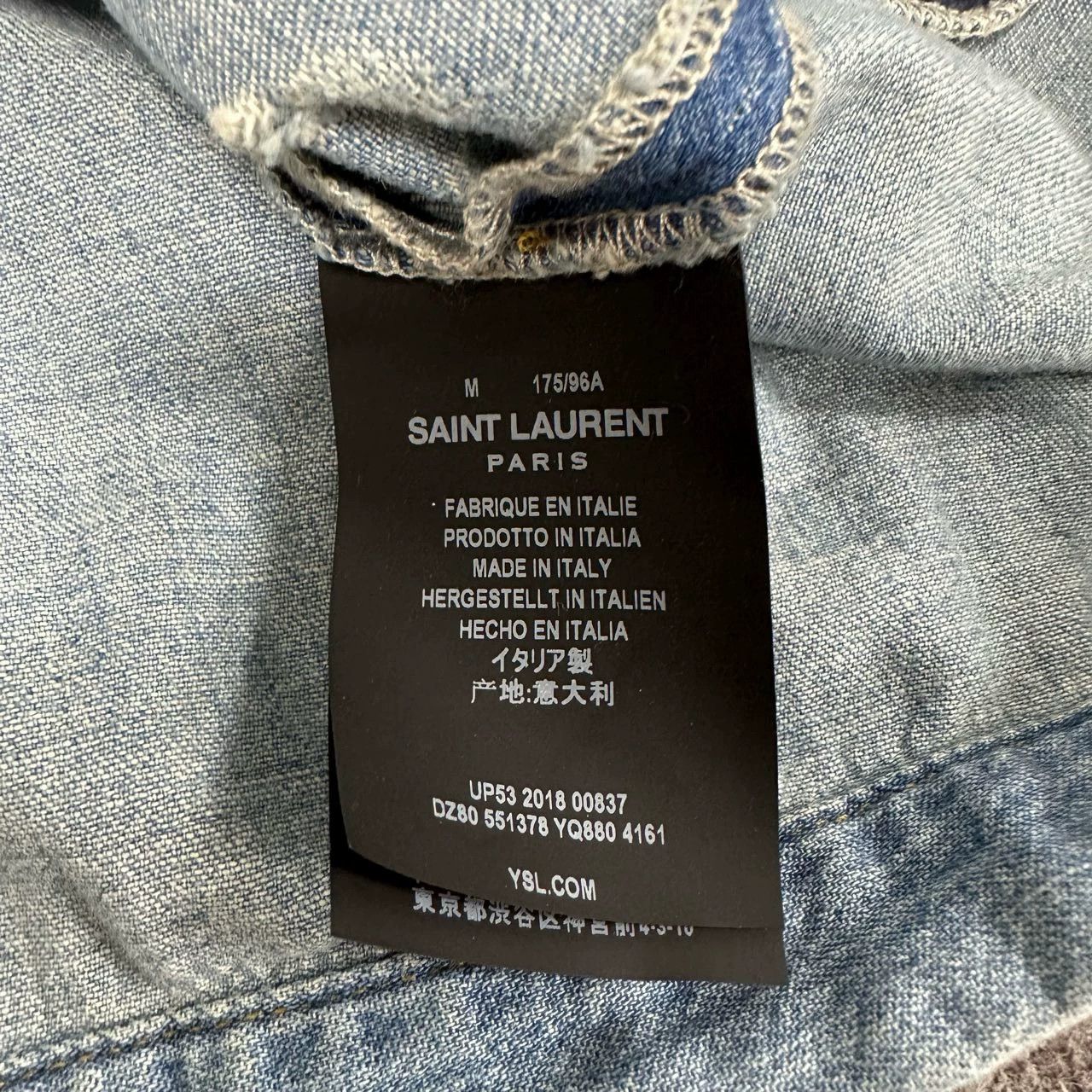 Saint Laurent Paris Saint Laurent Paris Wash and make old denim hoodies Size US M / EU 48-50 / 2 - 6 Thumbnail