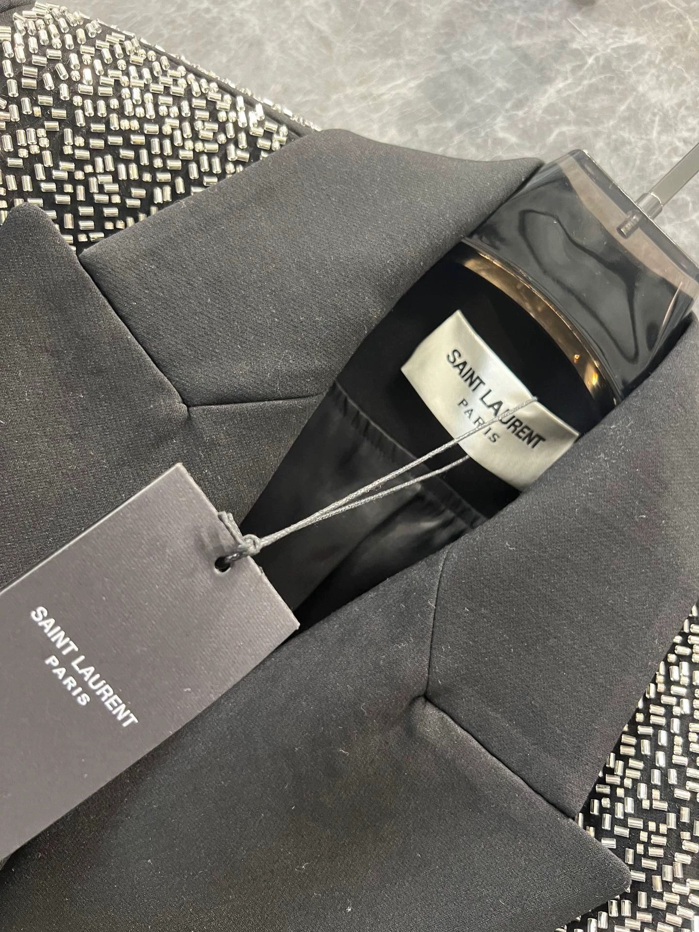 Saint Laurent Paris Saint Laurent Paris 24fw rhinestone suit jacket Size US S / EU 44-46 / 1 - 5 Thumbnail