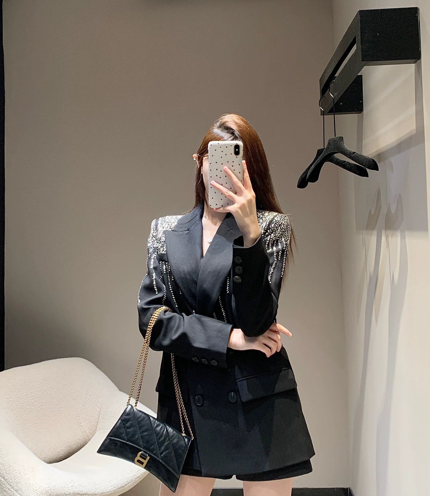 Saint Laurent Paris Saint Laurent Paris 24fw rhinestone suit jacket Size US S / EU 44-46 / 1 - 4 Thumbnail