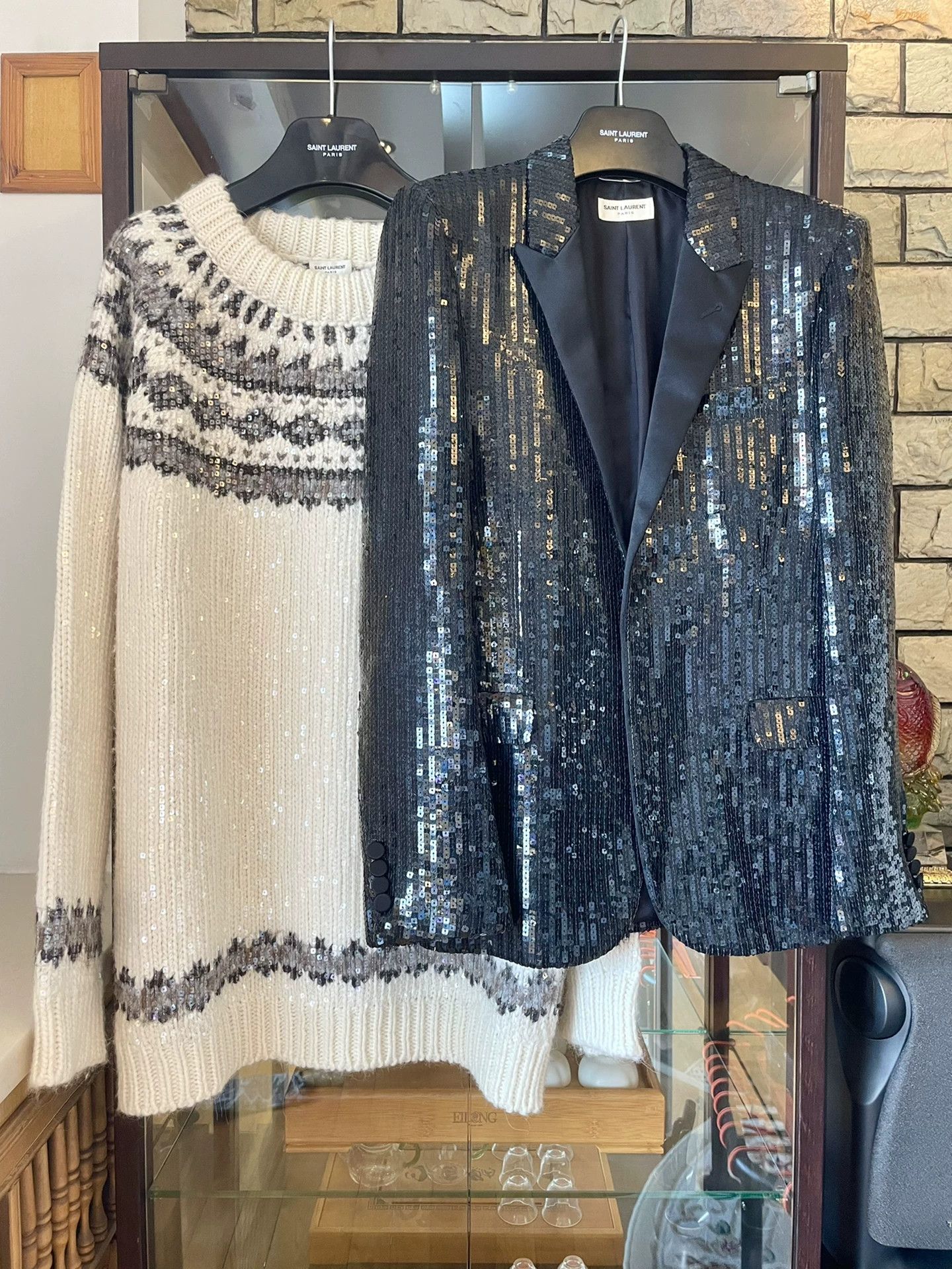 Saint Laurent Paris Saint Laurent Paris Black scale smoking jacket Size US M / EU 48-50 / 2 - 6 Thumbnail