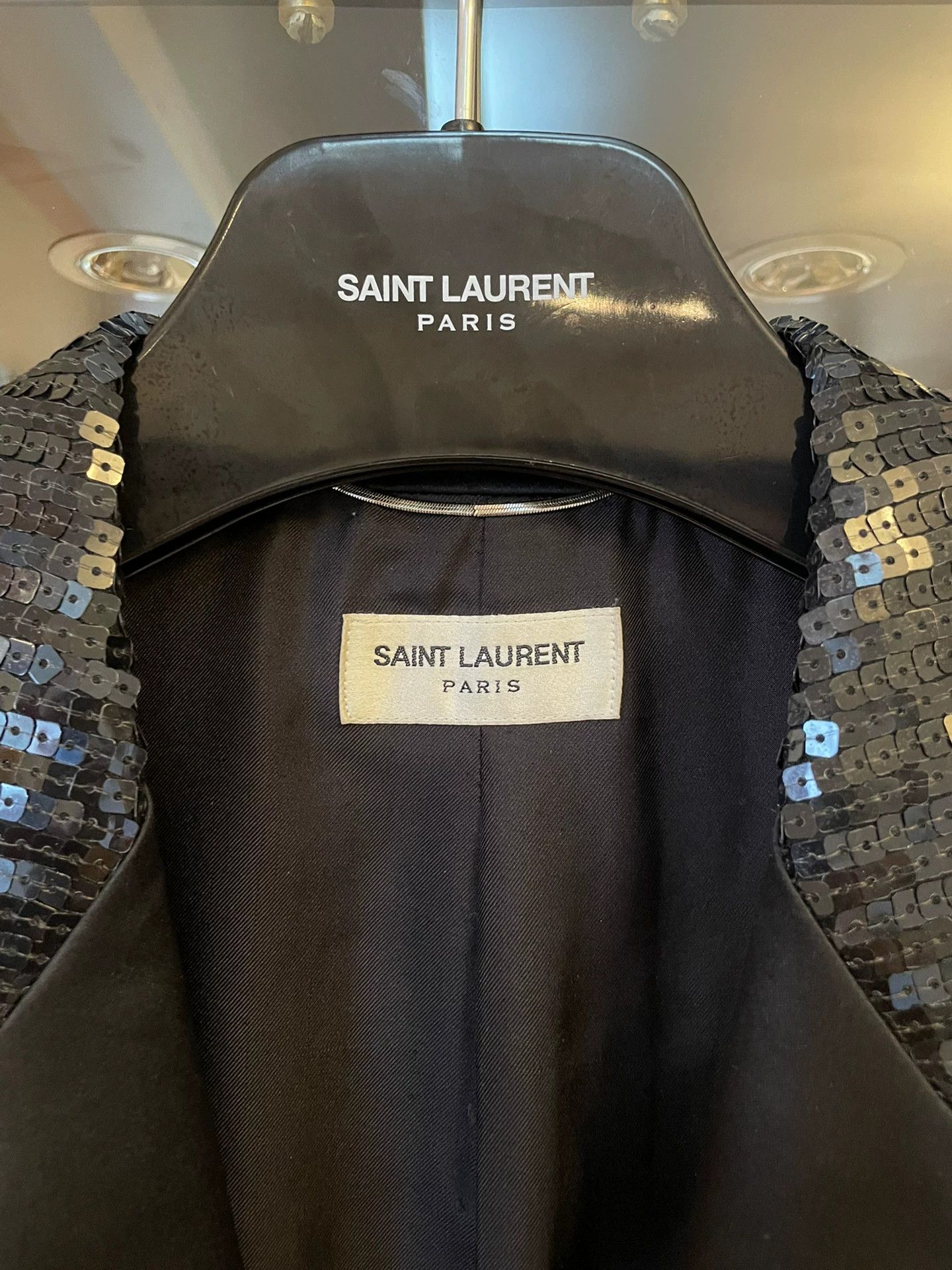 Saint Laurent Paris Saint Laurent Paris Black scale smoking jacket Size US M / EU 48-50 / 2 - 3 Thumbnail