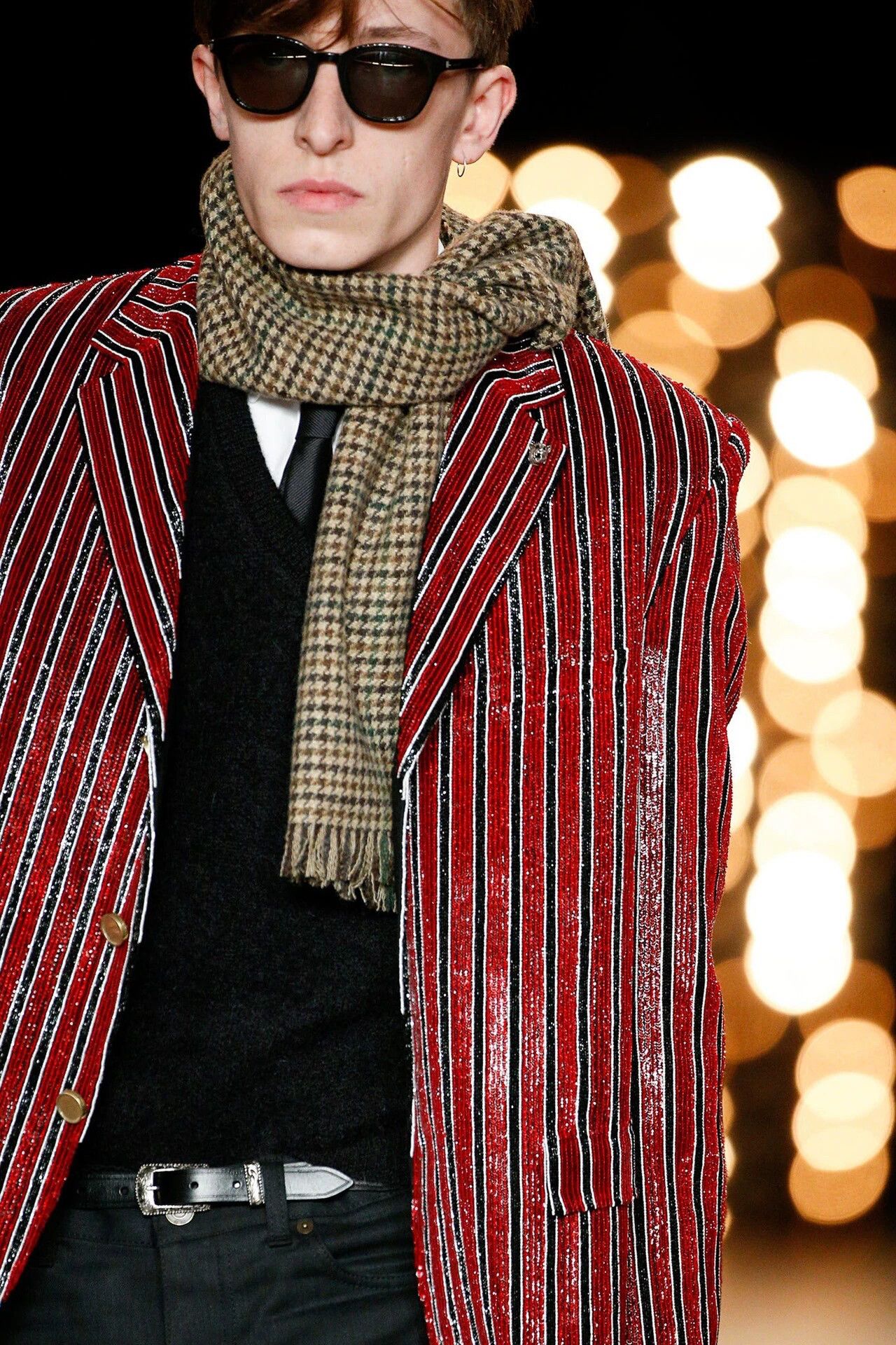 Saint Laurent Paris Saint Laurent Paris Black and red striped suit jacket Size US S / EU 44-46 / 1 - 8 Thumbnail