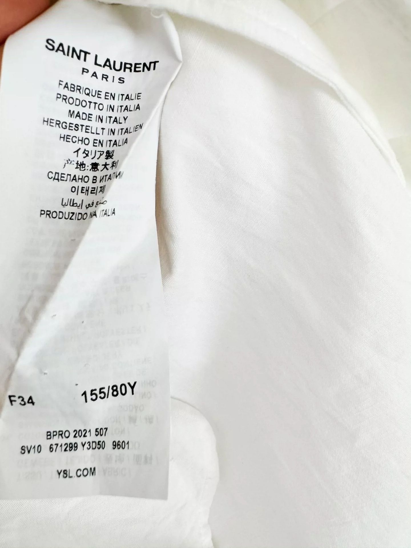 Saint Laurent Paris Saint Laurent Paris Embroidered white shirt Size US XXS / EU 40 - 4 Thumbnail