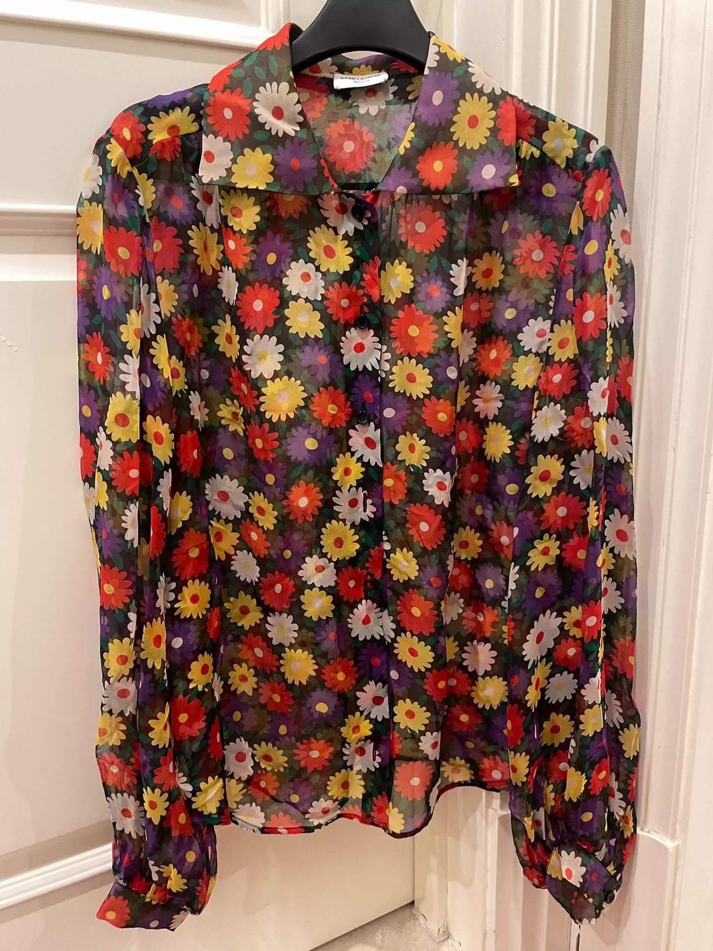 Saint Laurent Paris Saint Laurent Paris Silk printed shirt Size US S / EU 44-46 / 1 - 2 Thumbnail