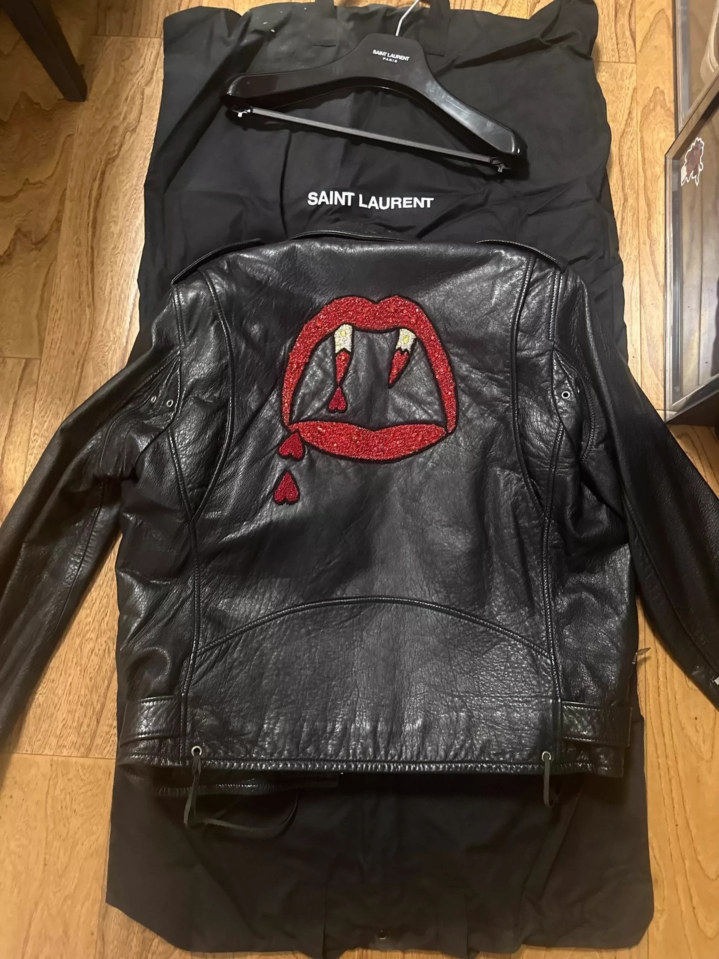 Saint Laurent Paris Saint Laurent Paris Blood Teeth Leather Jacket Size US L / EU 52-54 / 3 - 2 Thumbnail