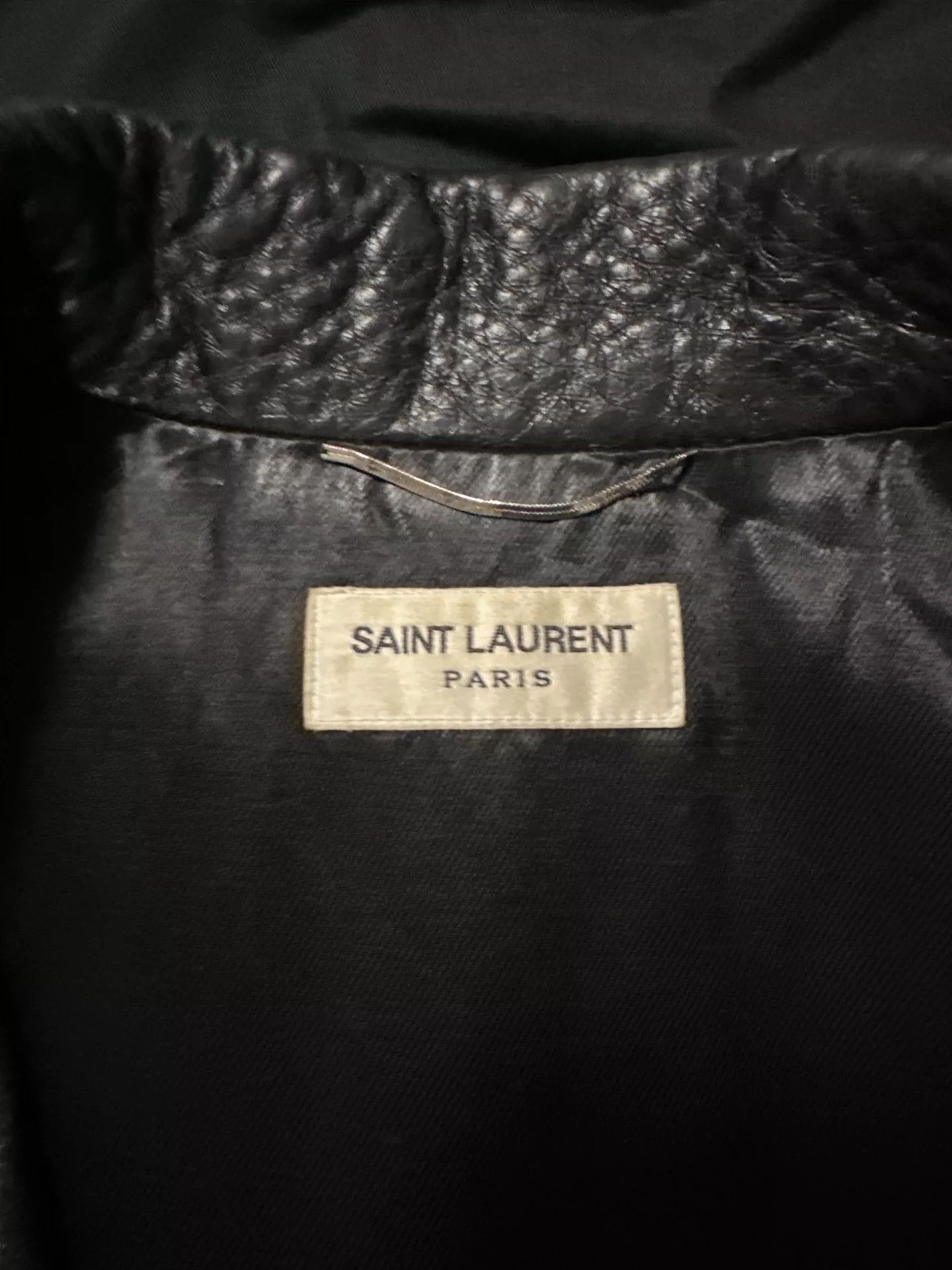 Saint Laurent Paris Saint Laurent Paris Blood Teeth Leather Jacket Size US L / EU 52-54 / 3 - 3 Thumbnail