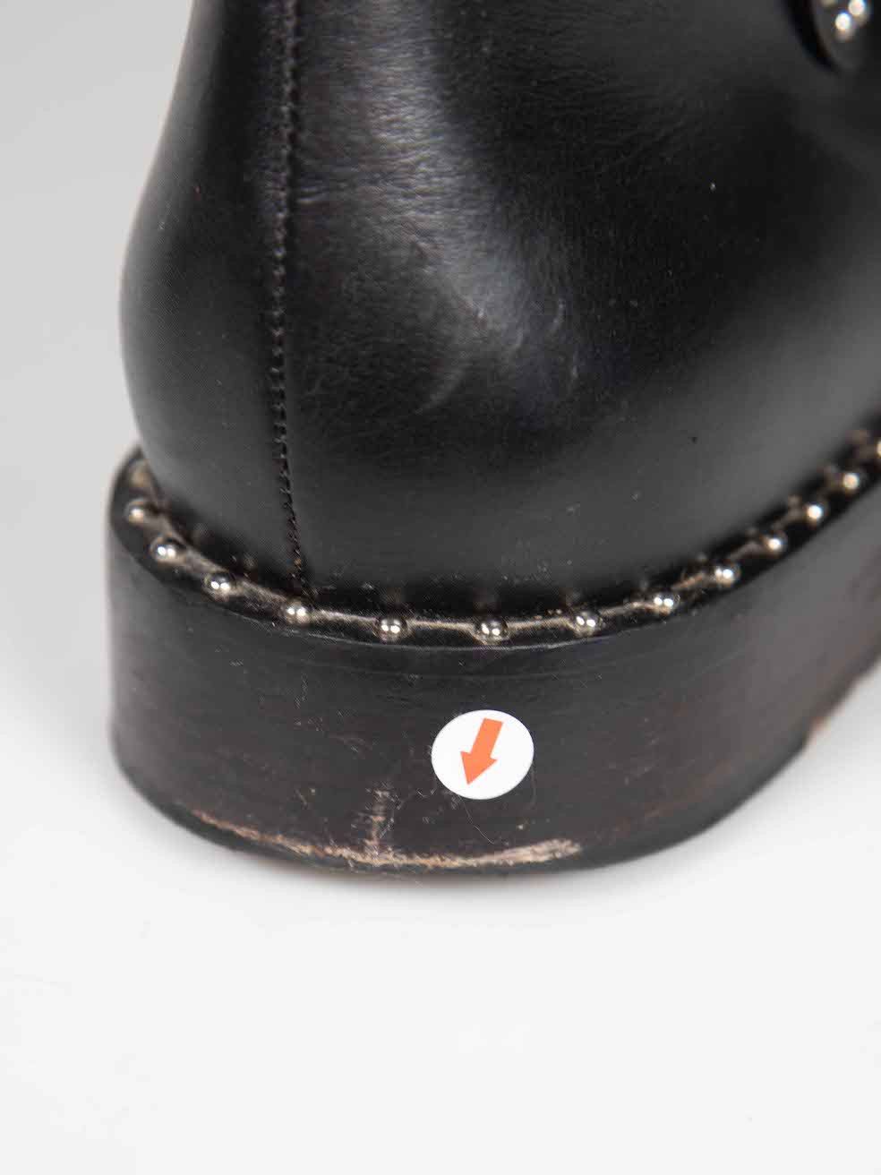 Givenchy Black Leather Studded Buckle Ankle Boots Size US 8 / IT 38 - 5 Thumbnail