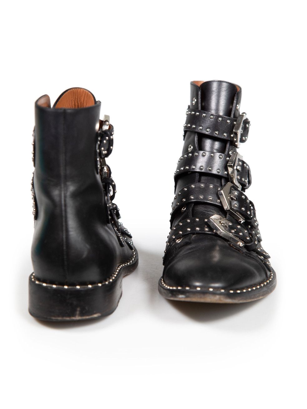 Givenchy Black Leather Studded Buckle Ankle Boots Size US 8 / IT 38 - 3 Thumbnail