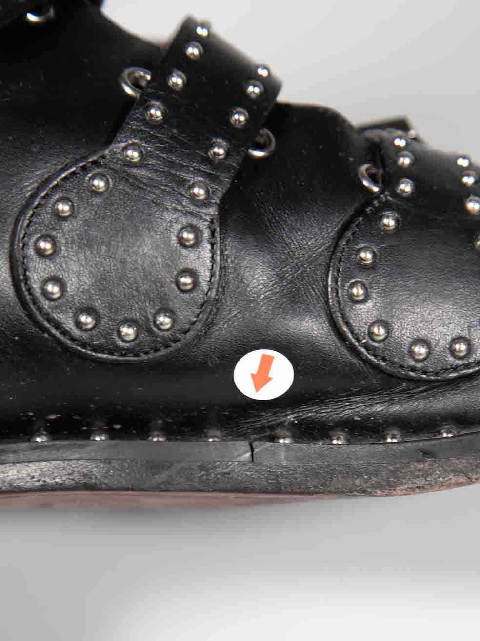 Givenchy Black Leather Studded Buckle Ankle Boots Size US 8 / IT 38 - 7 Thumbnail