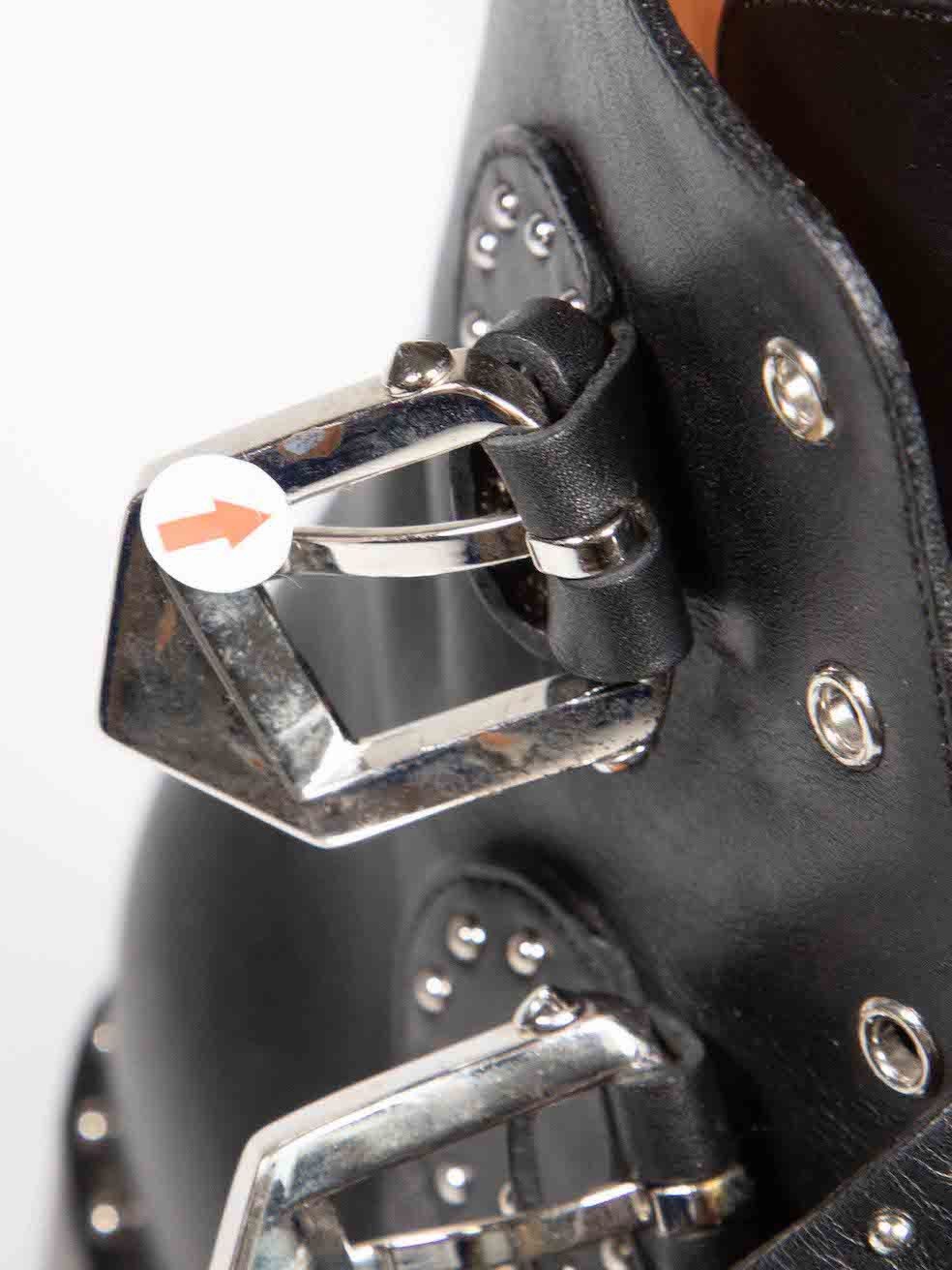 Givenchy Black Leather Studded Buckle Ankle Boots Size US 8 / IT 38 - 8 Thumbnail