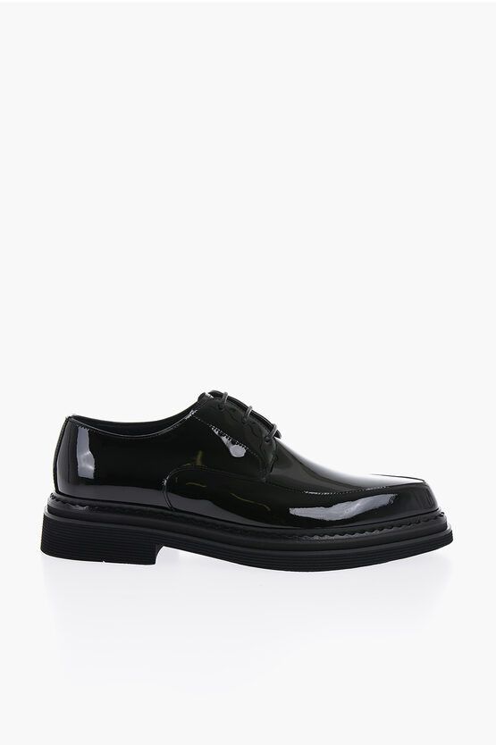 Dolce & Gabbana Pointed Patent Leather Derby Shoes Size US 8.5 / EU 41-42 - 3 Thumbnail