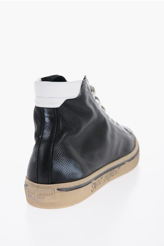 Saint Laurent Paris Leather MALIBU High-top Sneakers Size US 8.5 / EU 41-42 - 2 Thumbnail
