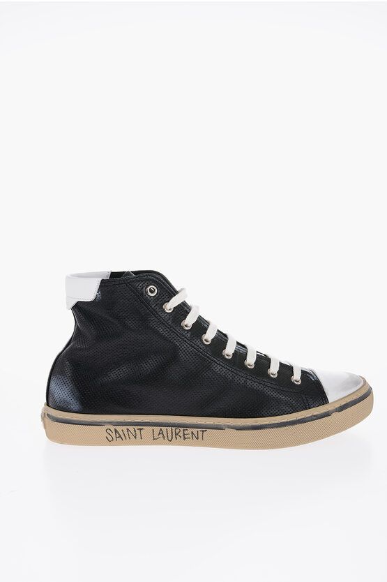 Saint Laurent Paris Leather MALIBU High-top Sneakers Size US 9.5 / EU 42-43 - 3 Thumbnail