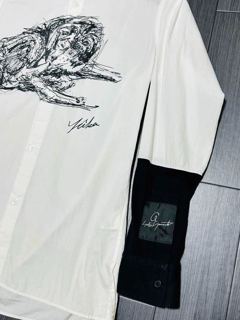 Yohji Yamamoto Yohji Yamamoto 19aw stitched dog print shirt Size US L / EU 52-54 / 3 - 4 Thumbnail