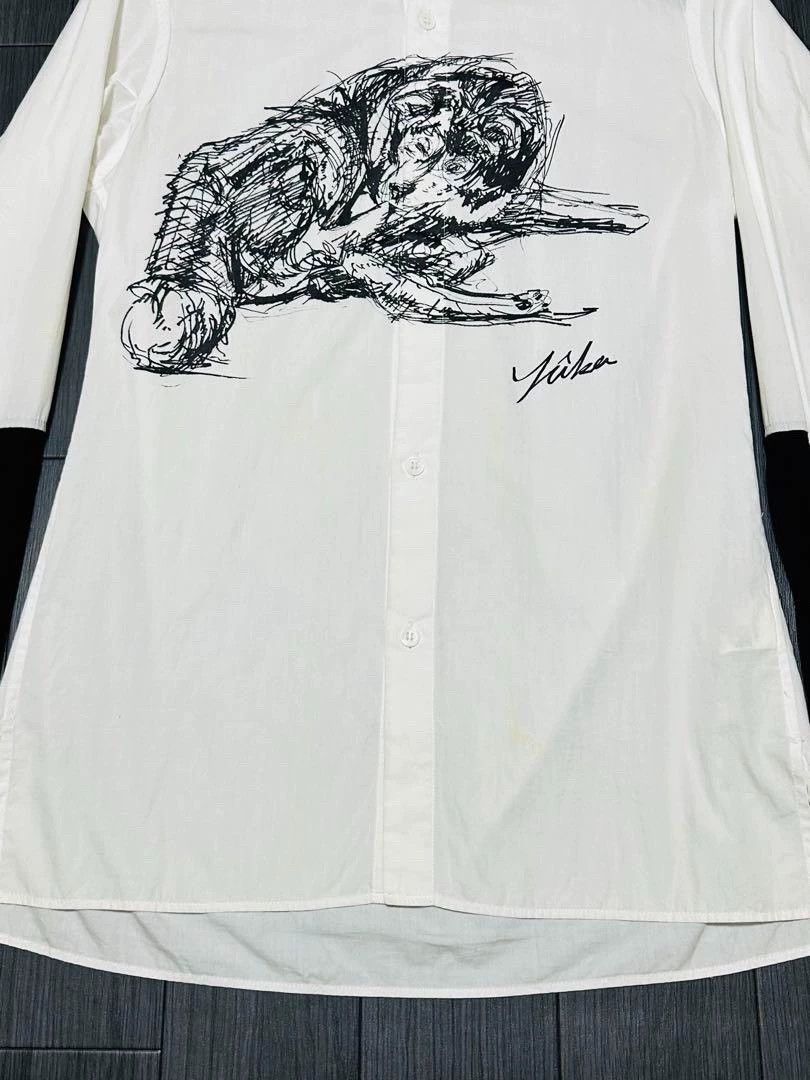 Yohji Yamamoto Yohji Yamamoto 19aw stitched dog print shirt Size US L / EU 52-54 / 3 - 3 Thumbnail