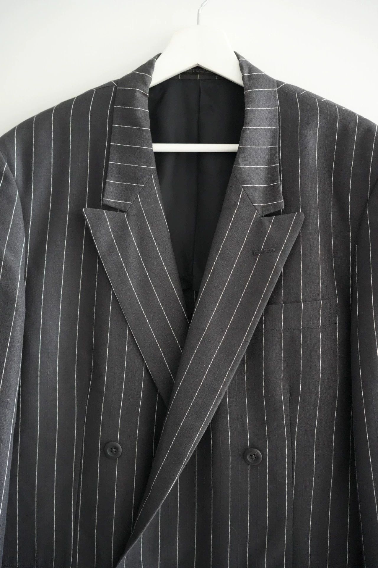 Yohji Yamamoto Yohji Yamamoto 93ss box striped suit jacket Size US XXL / EU 58 / 5 - 3 Thumbnail