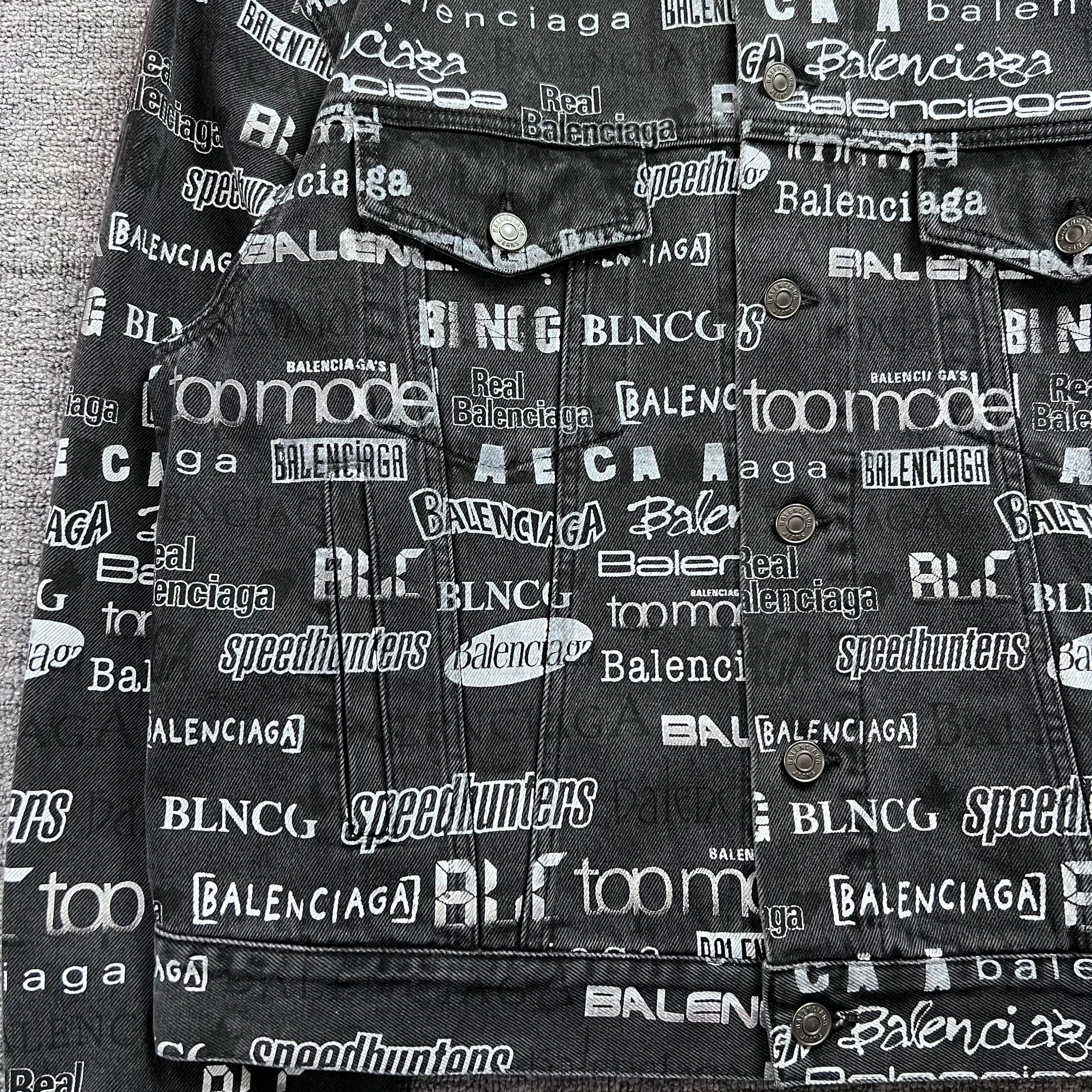 Balenciaga Balenciaga washed grey denim bullet screen jacket Size US M / EU 48-50 / 2 - 2 Thumbnail