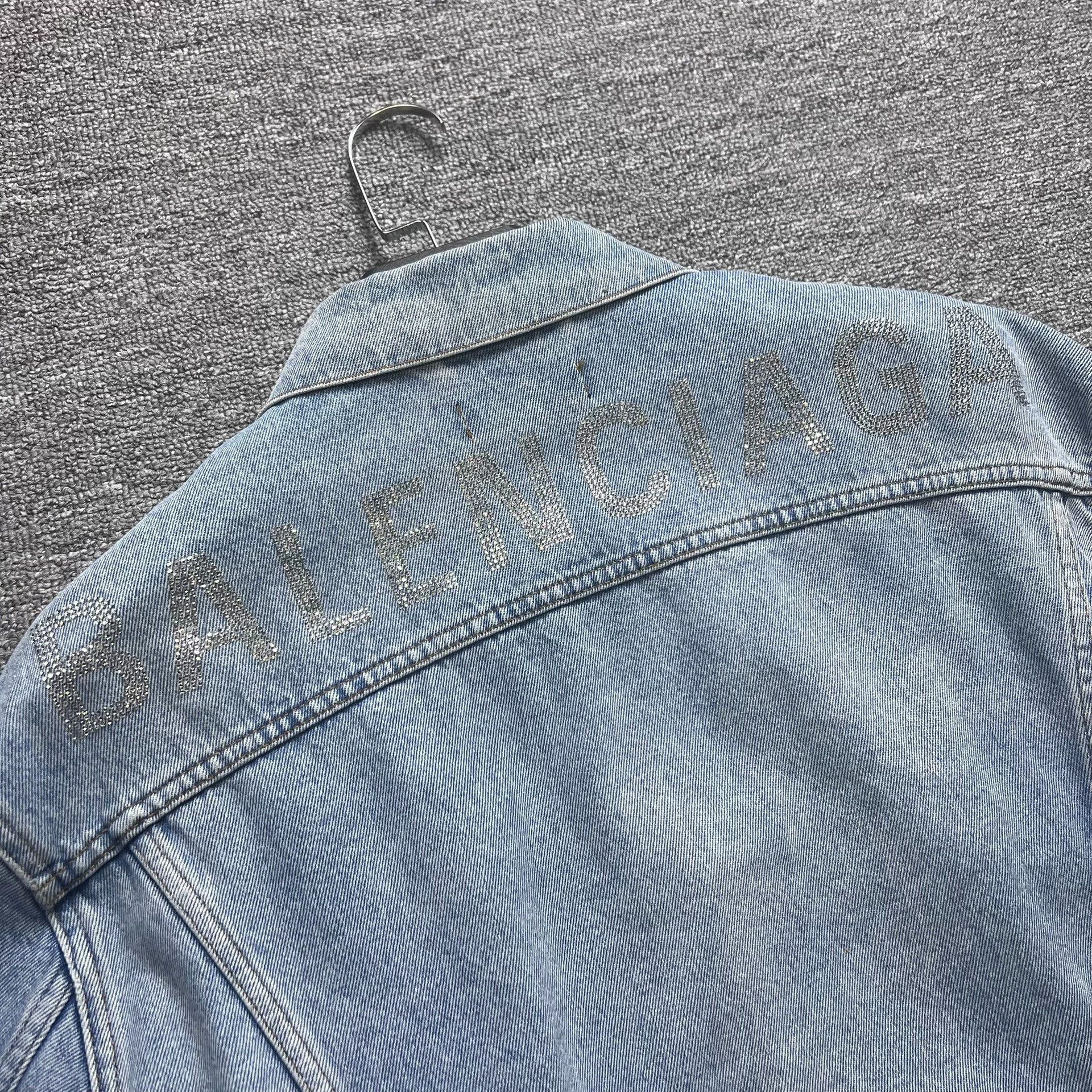 Balenciaga Balenciaga back rhinestone logo denim jacket Size US XS / EU 42 / 0 - 2 Thumbnail